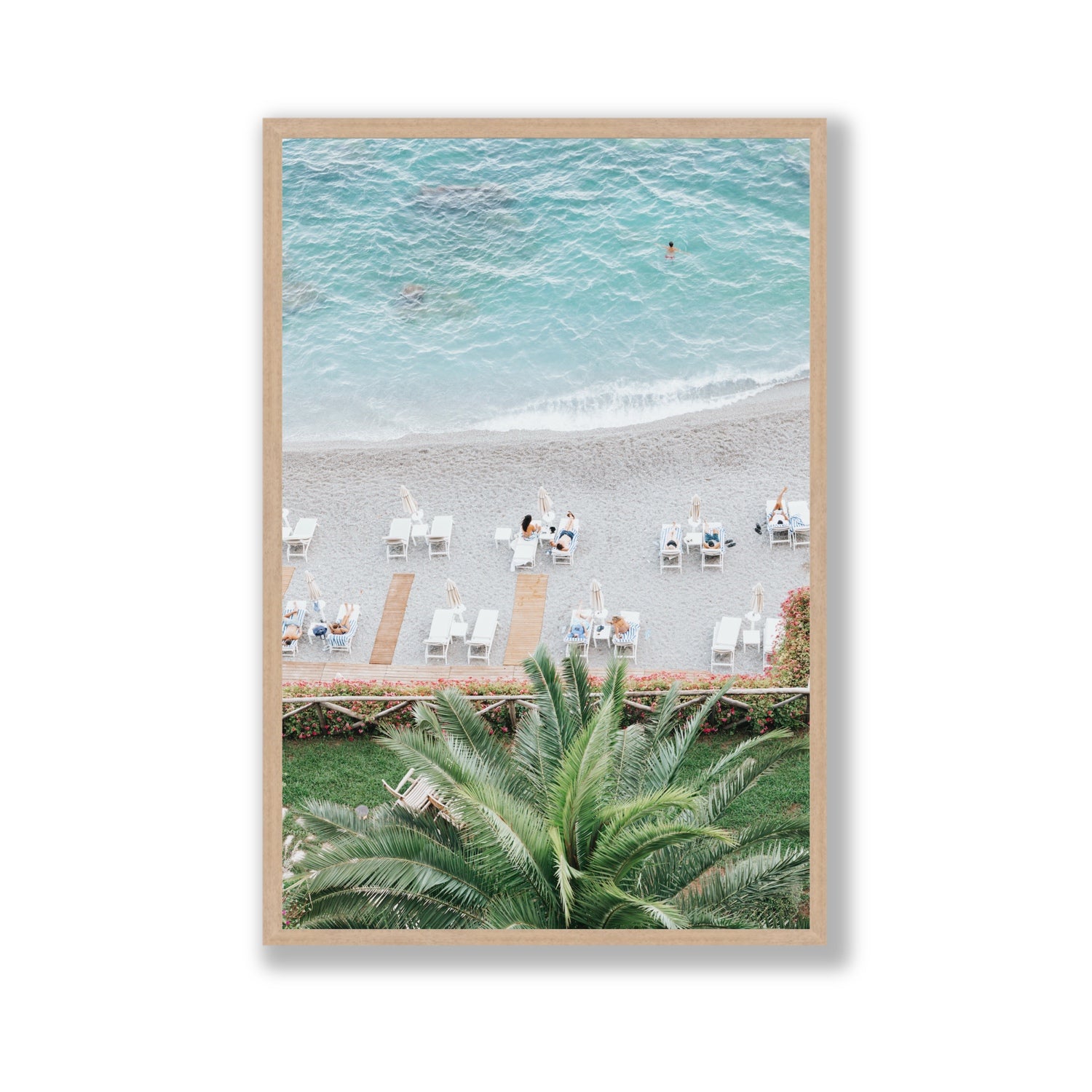 Paradiso Amalfi Mediterranean wall art Gallery full-bleed fine art print in natural oak frame