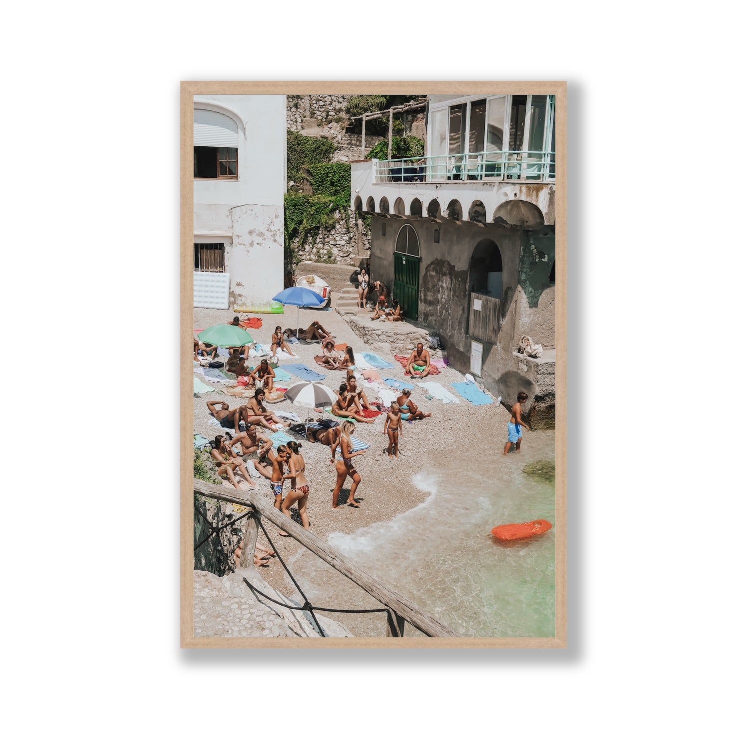 The Sunbathers Oasis fine art print, Capri, Italy, Gallery, Natural Oak Frame · Full Bleed, Fine Art Print