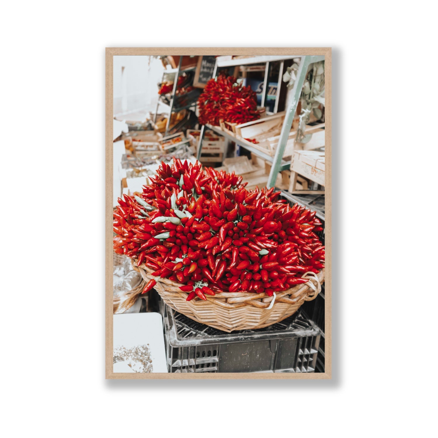 Spicy Bunch Puglia Italian wall art Gallery full-bleed fine art print in natural oak frame