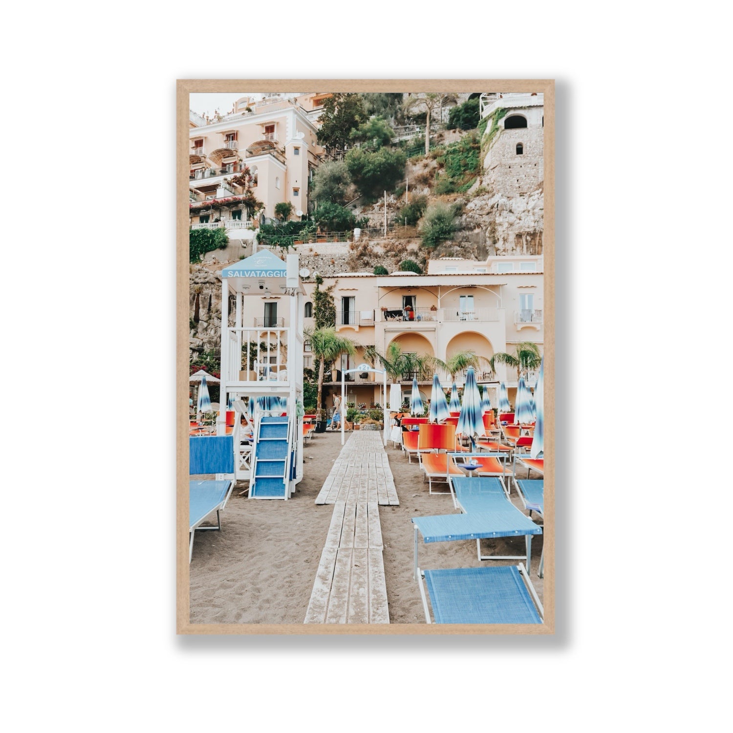 Torre Di Salvataggio fine art print, Positano, Italy, Gallery, Natural Oak Frame · Full Bleed, Fine Art Print