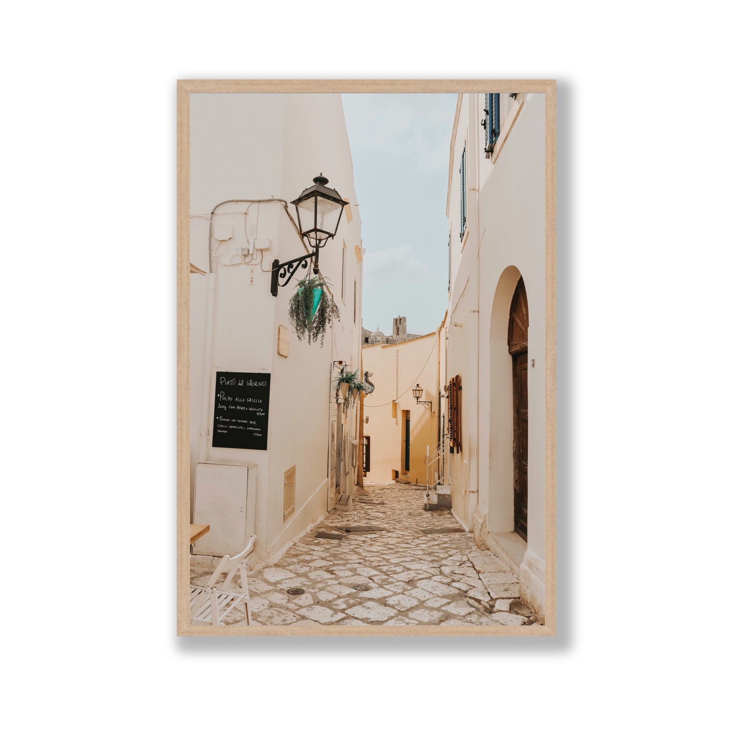 Twilight Passage Puglia Italian wall art Gallery full-bleed fine art print in natural oak frame