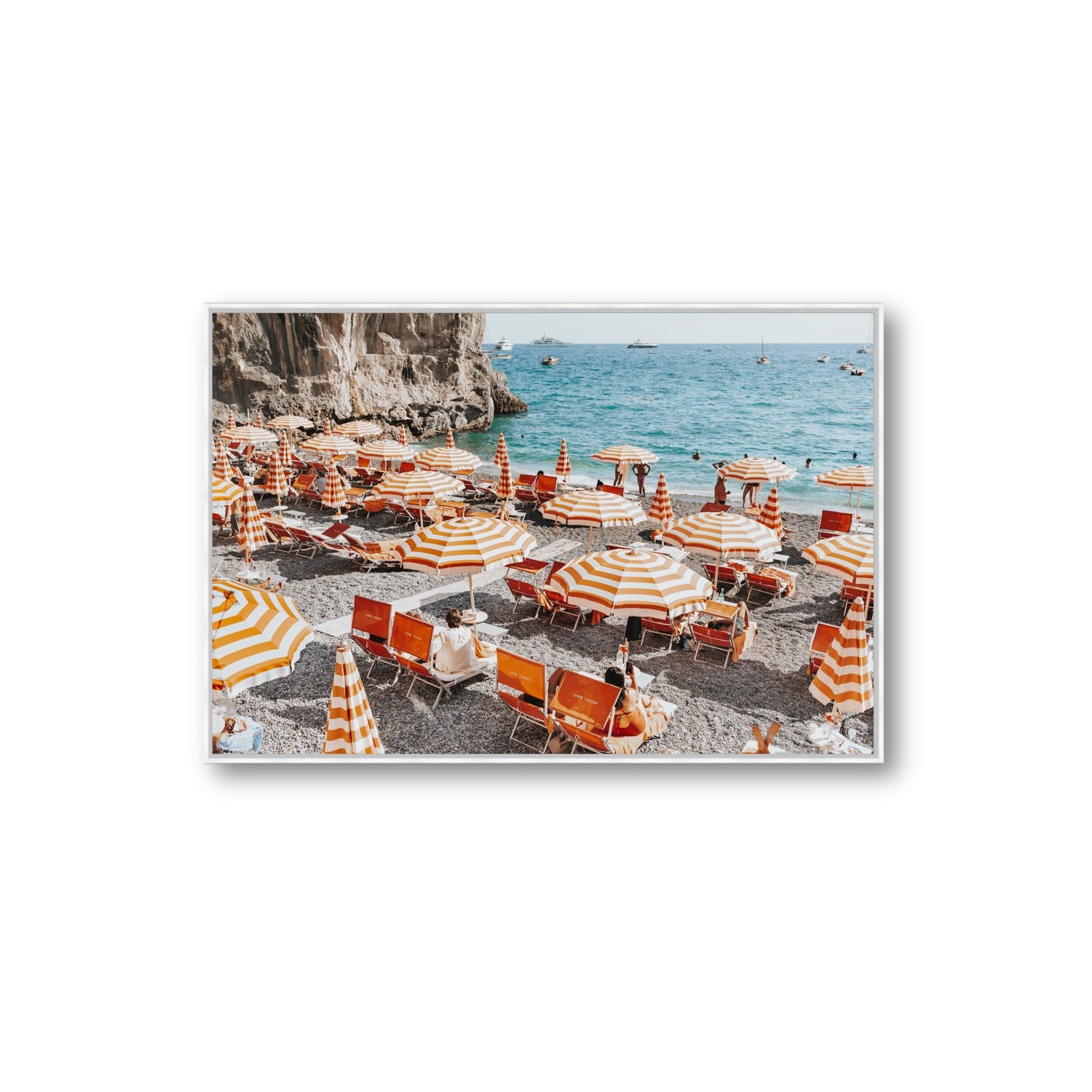 Mango Sorbet fine art print, Positano, Italy, Extra Large, White Float Frame, Fine Art Canvas