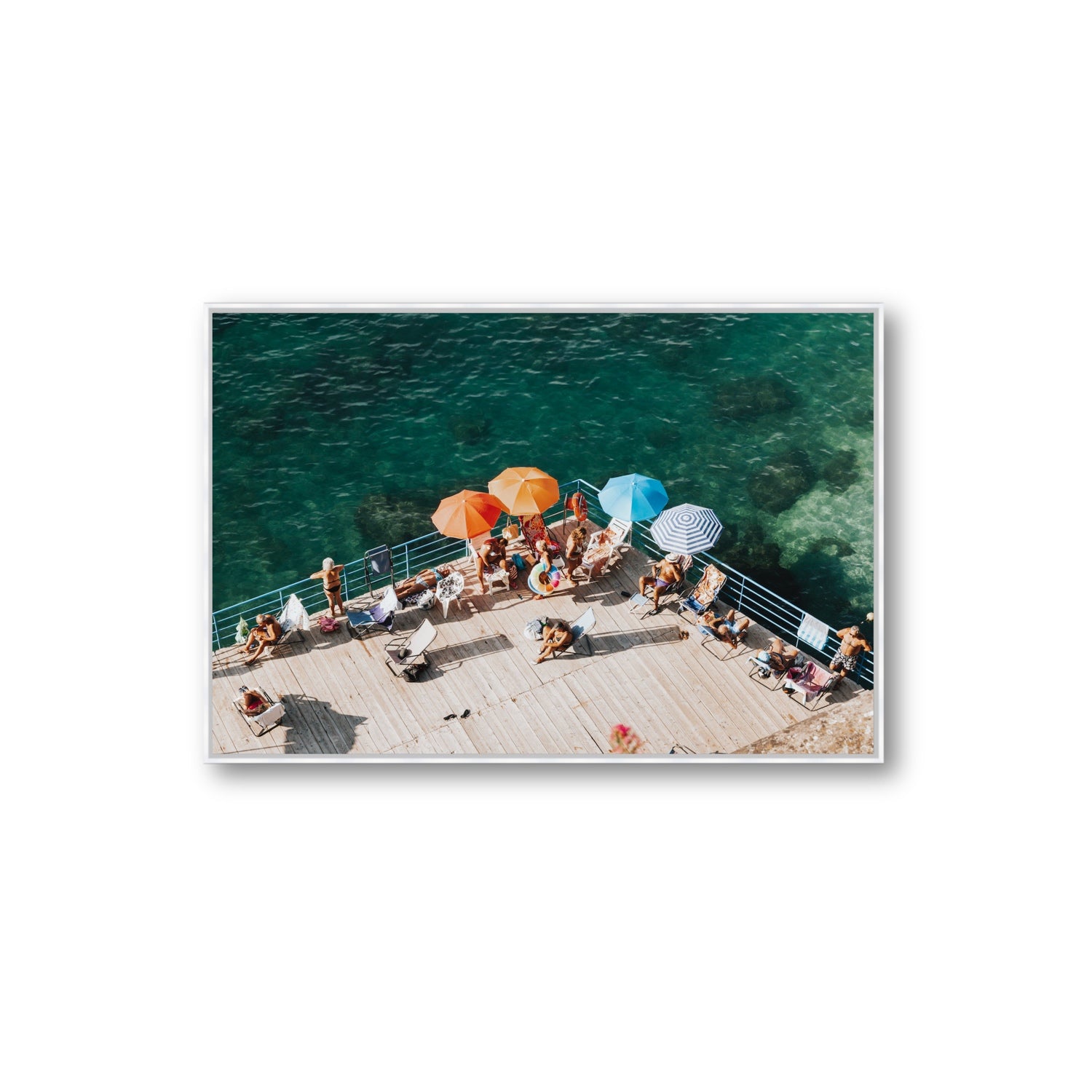 Il Dolce Far Niente Sorrento coastal wall art Extra Large fine art canvas in white float frame
