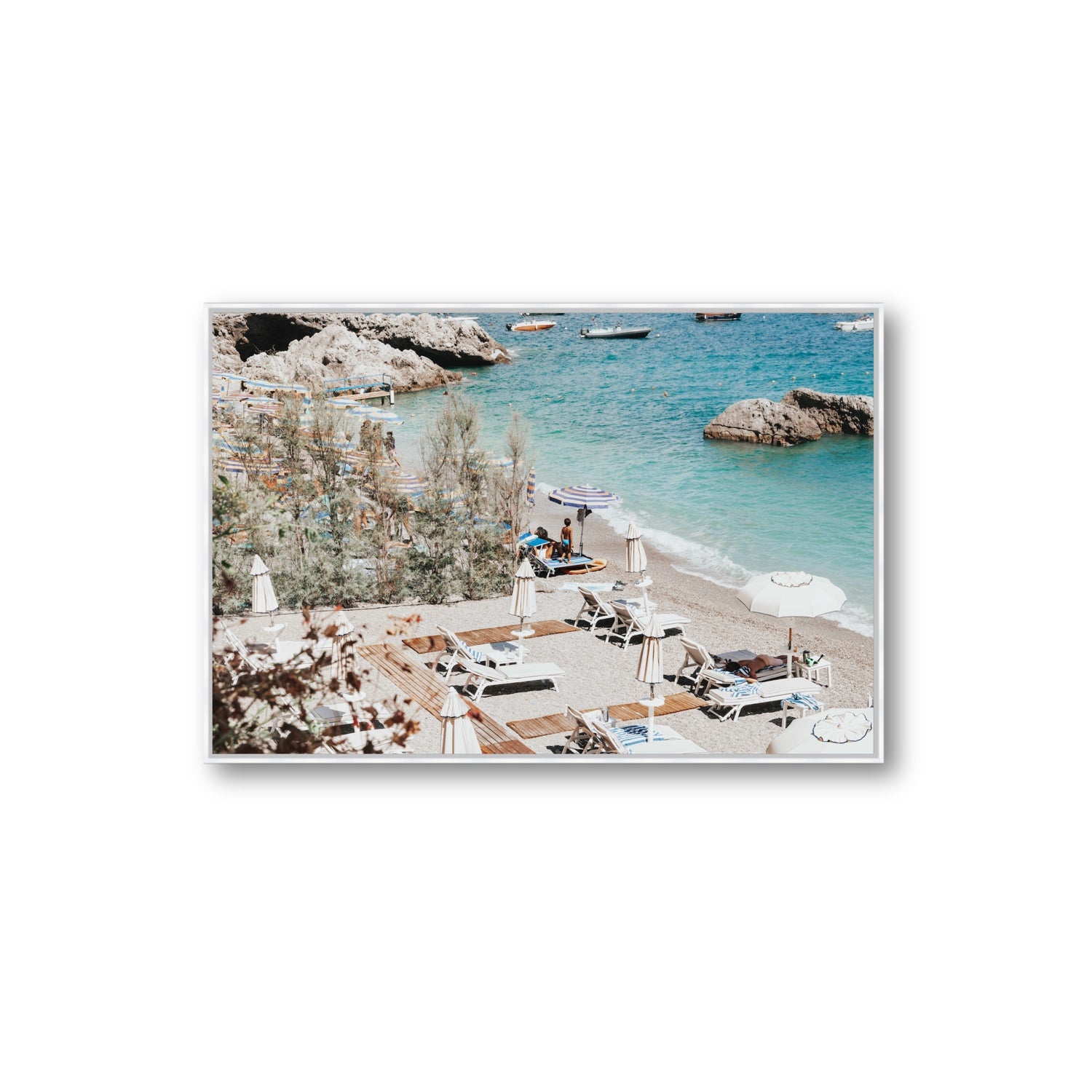 Life Could Be A Dream Amalfi wall art Extra Large fine art canvas in white float frame