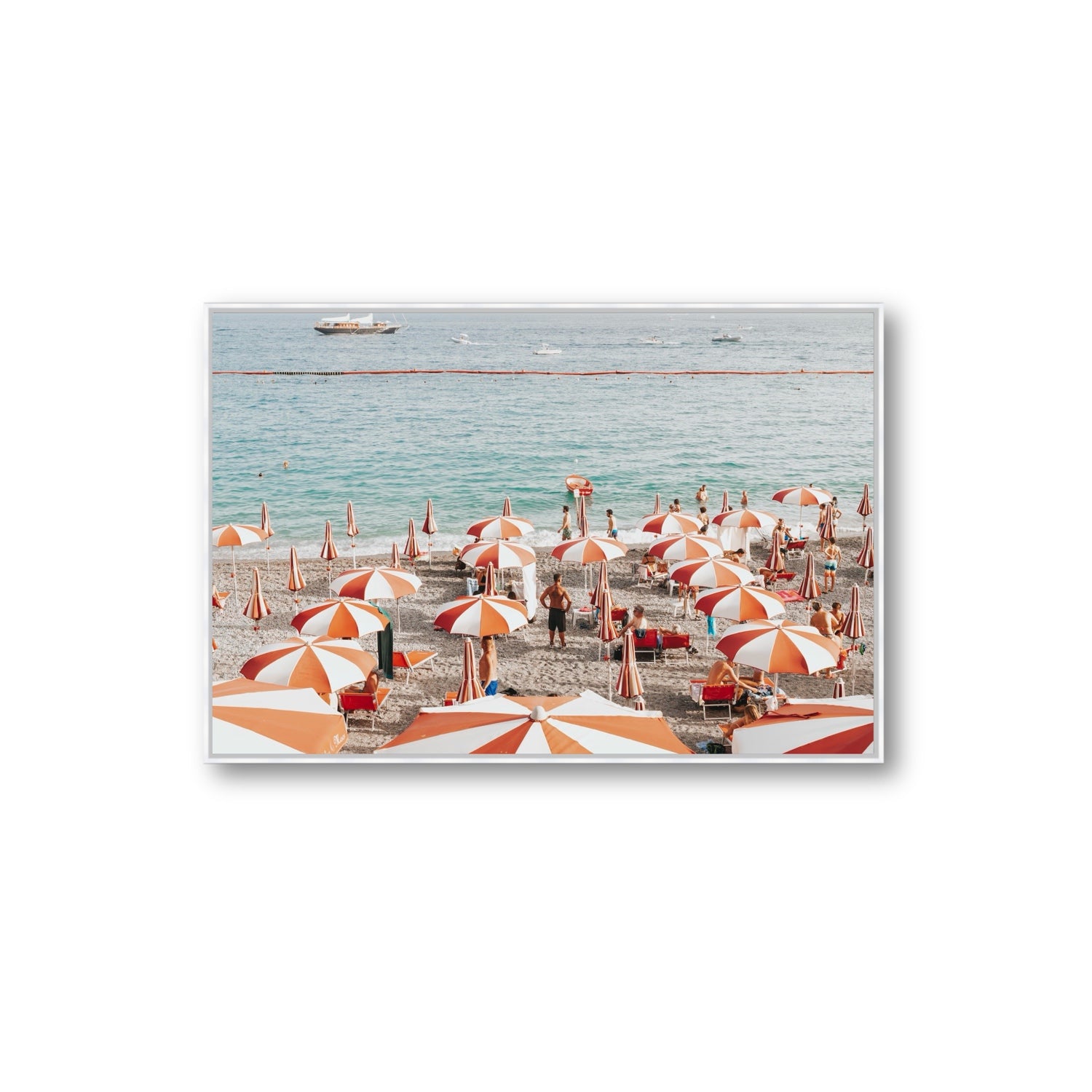 That's Amore Amalfi Mediterranean wall art Extra Large fine art canvas in white float frame