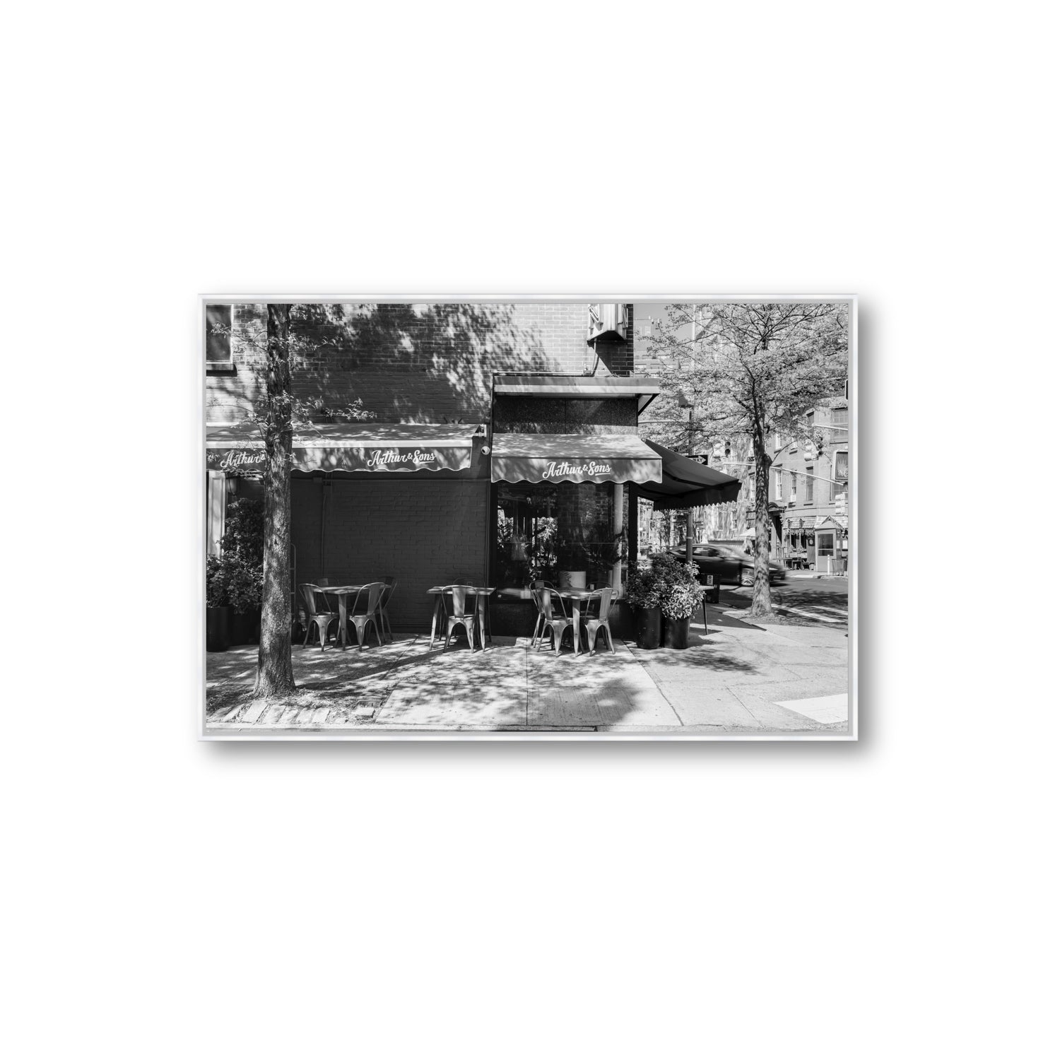 Arthur's Corner New York NYC Restaurant wall art Extra Large fine art canvas in white float frame