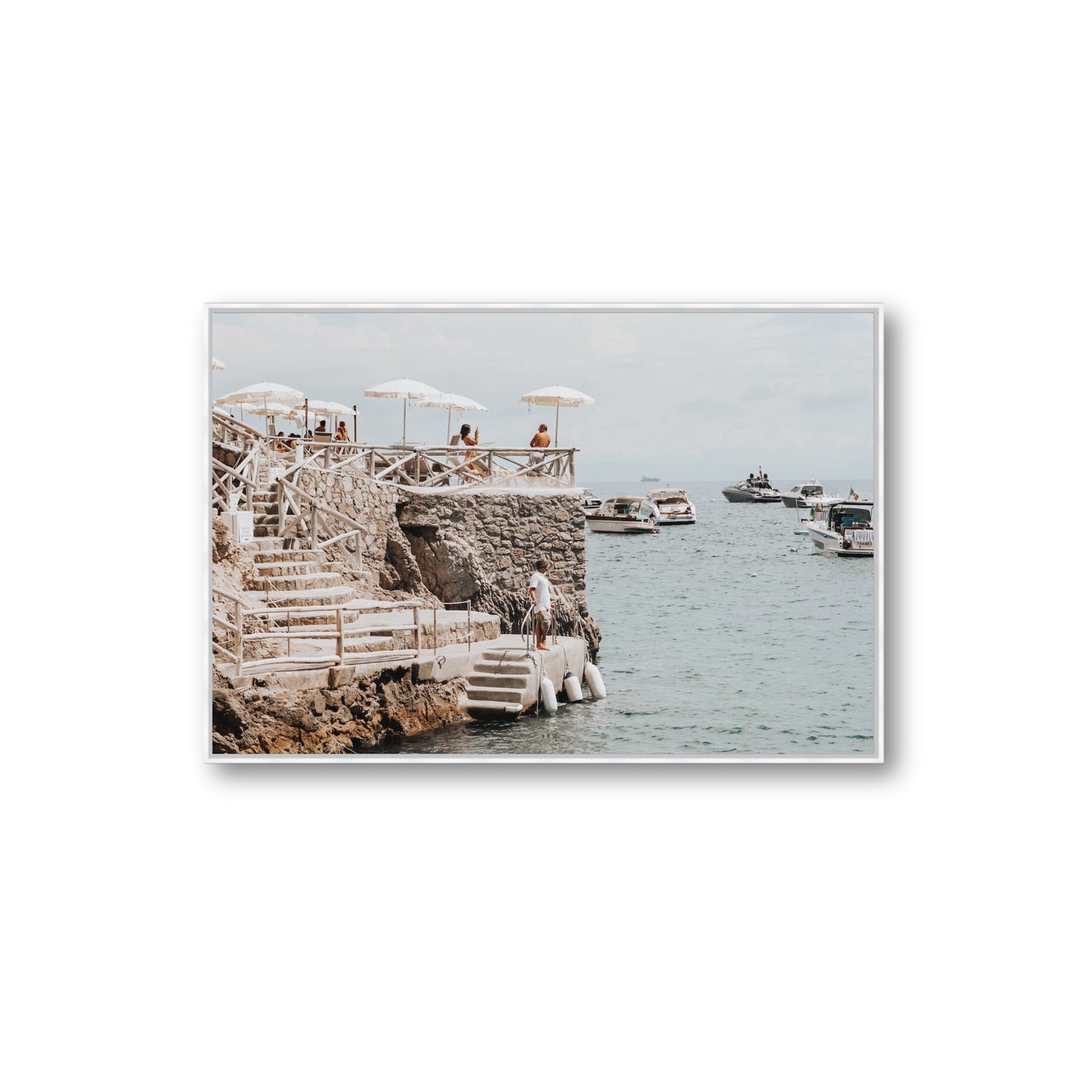 Conca Del Sogno fine art print, Nerano, Italy, Extra Large, White Float Frame, Fine Art Canvas