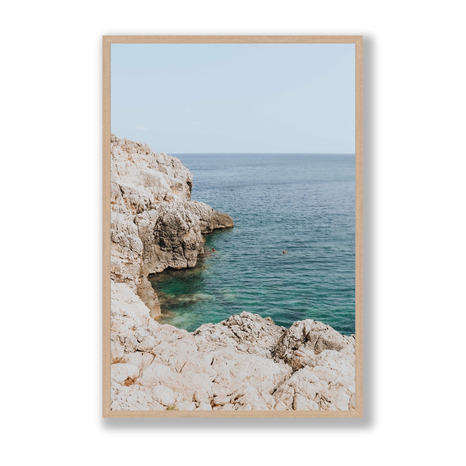 Healing Immersion Puglia Wall Mediterranean fine art print Statement full-bleed fine art print in natural oak frame