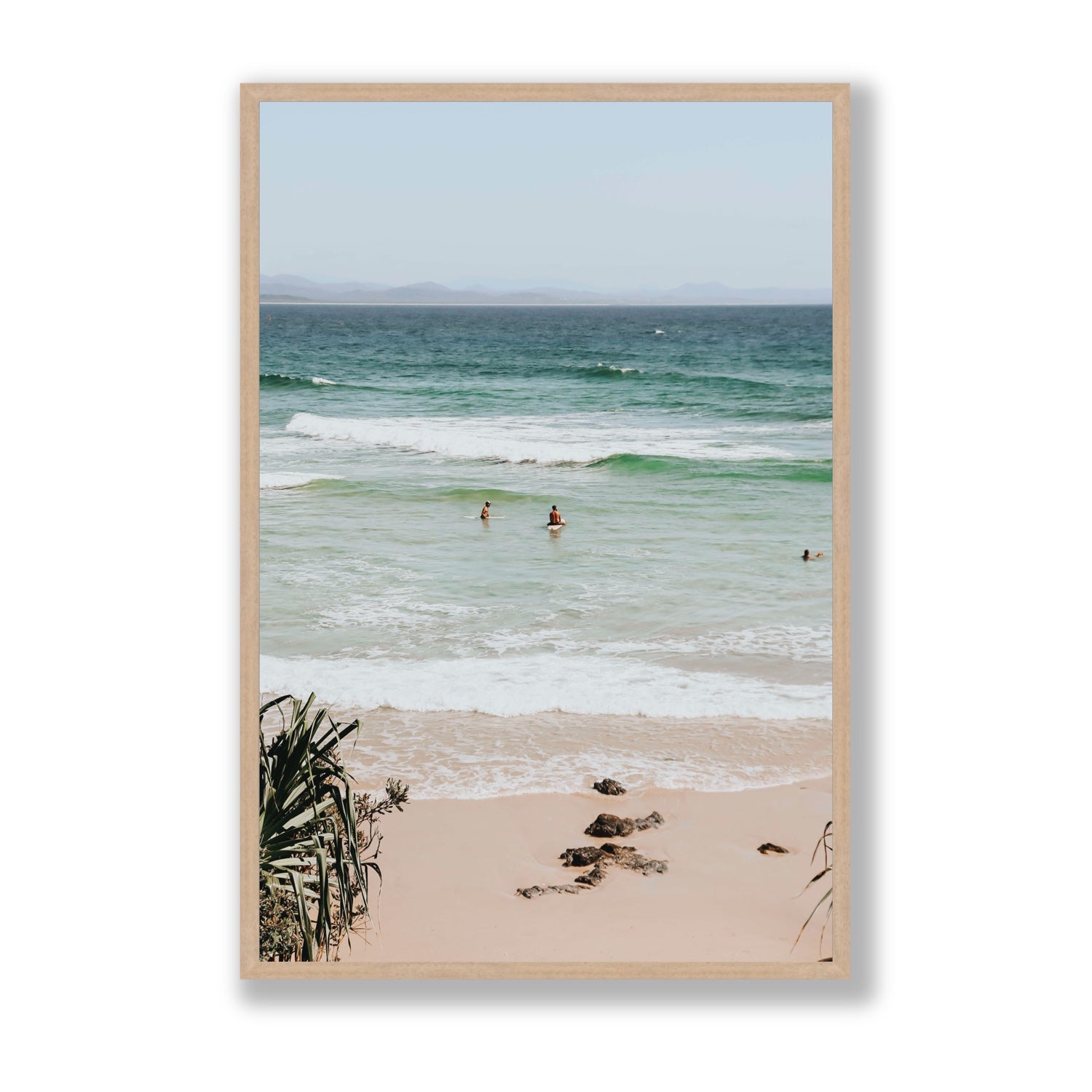 Lets Go Trippin' fine art print, Byron Bay, Australia, Statement, Natural Oak Frame · Full Bleed, Fine Art Print