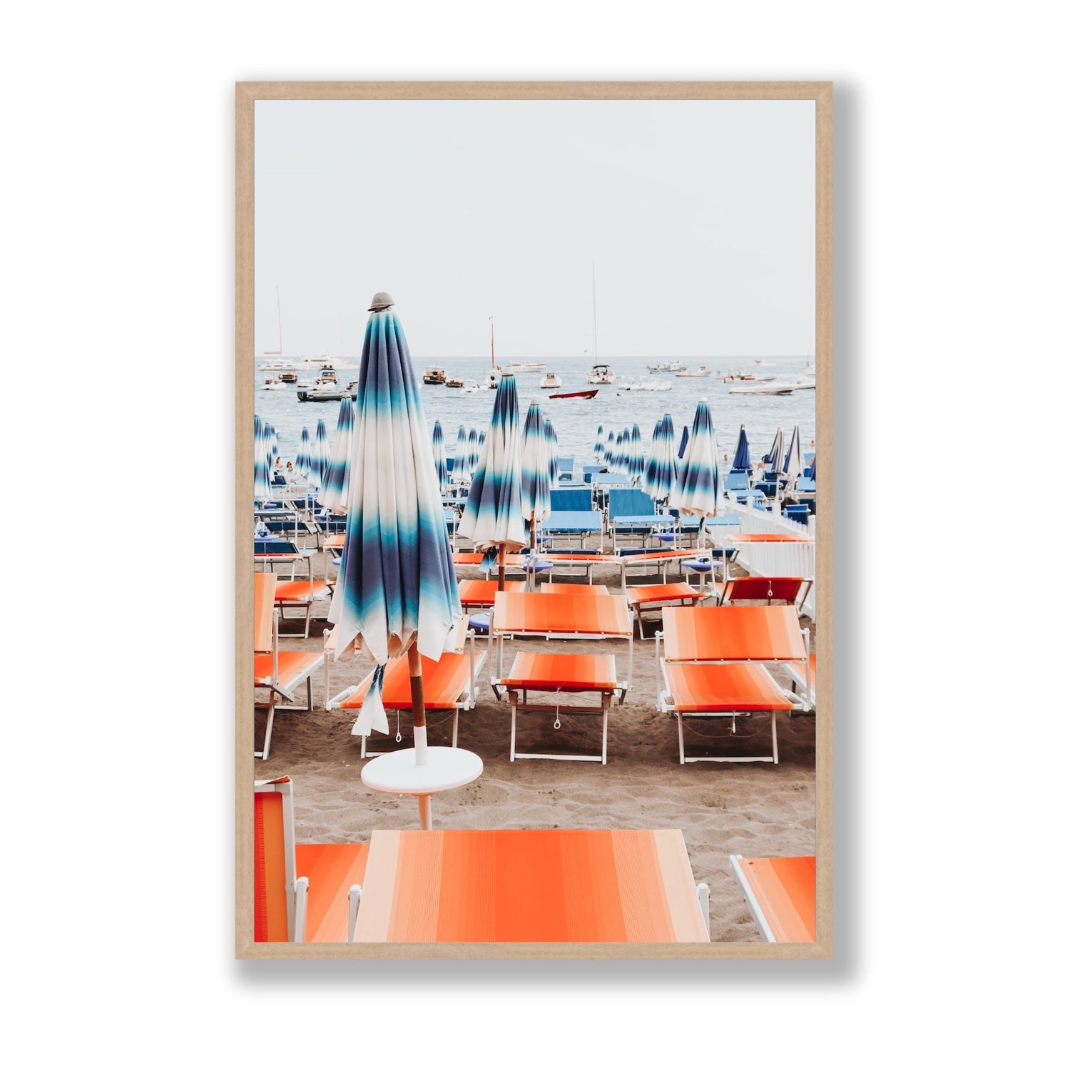 Orange Crush fine art print, Positano, Italy, Statement, Natural Oak Frame · Full Bleed, Fine Art Print