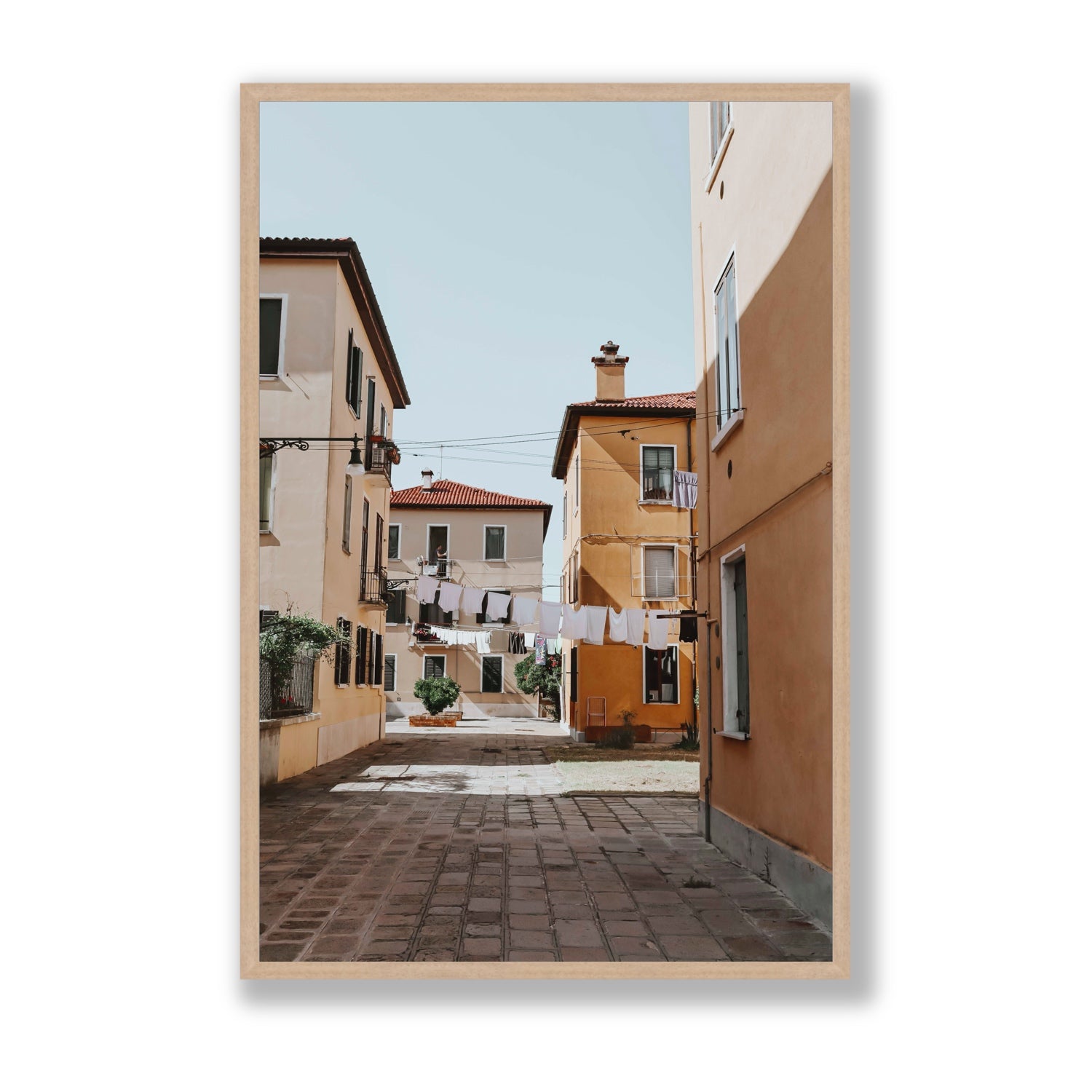 Terraferma Venice Italian wall art Statement full-bleed fine art print in natural oak frame