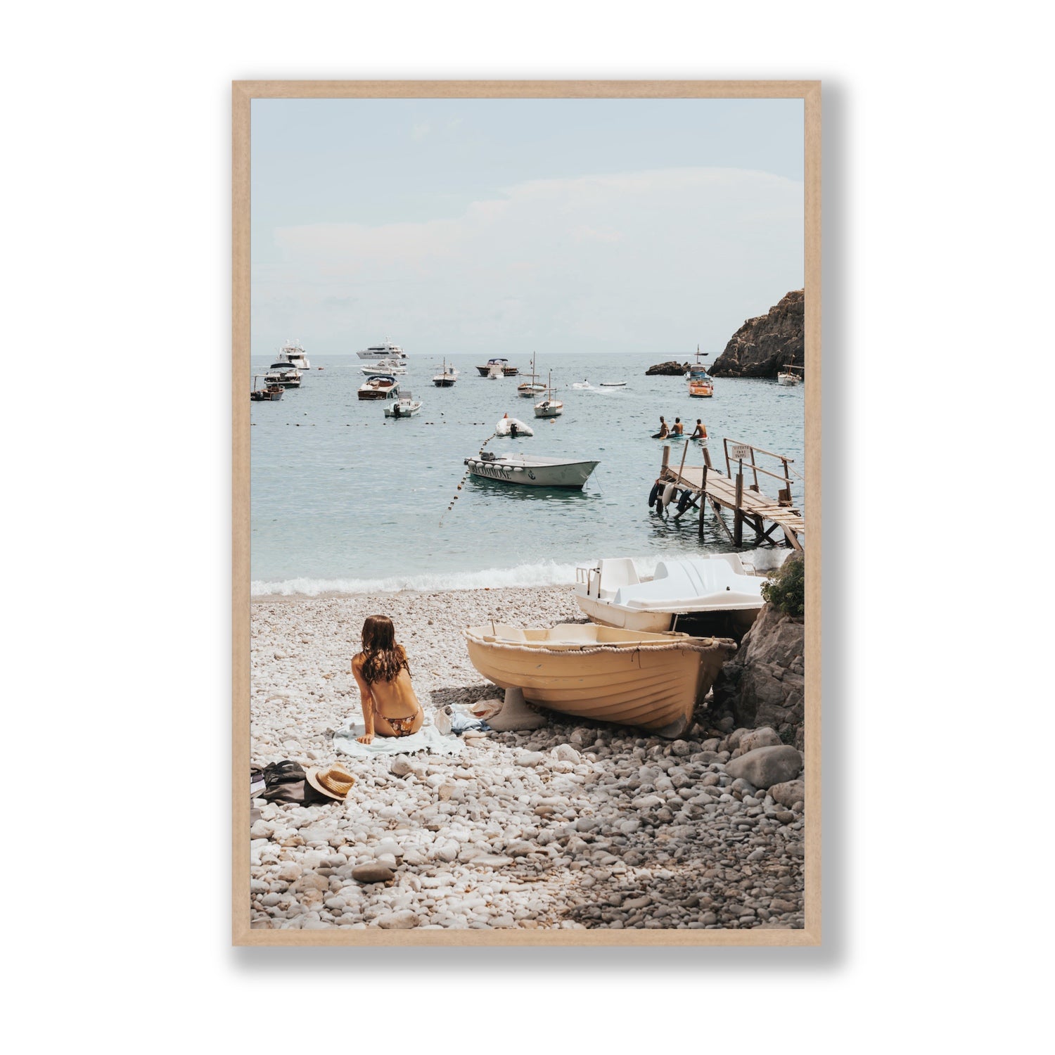 Solo Sojourn Nerano wall art Statement full-bleed fine art print in natural oak frame