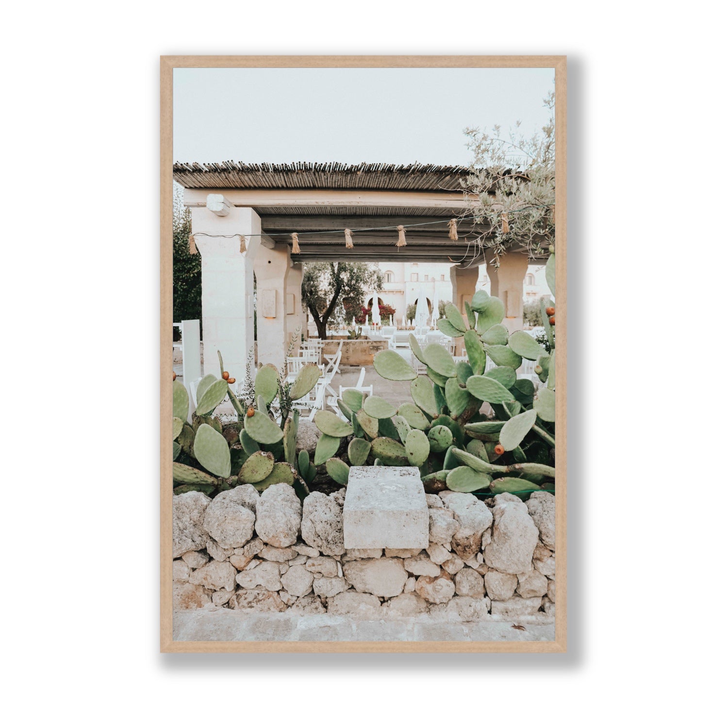 Puglia Flora Puglia Borgo Egnazia Mediterranean wall art Statement full-bleed fine art print in natural oak frame