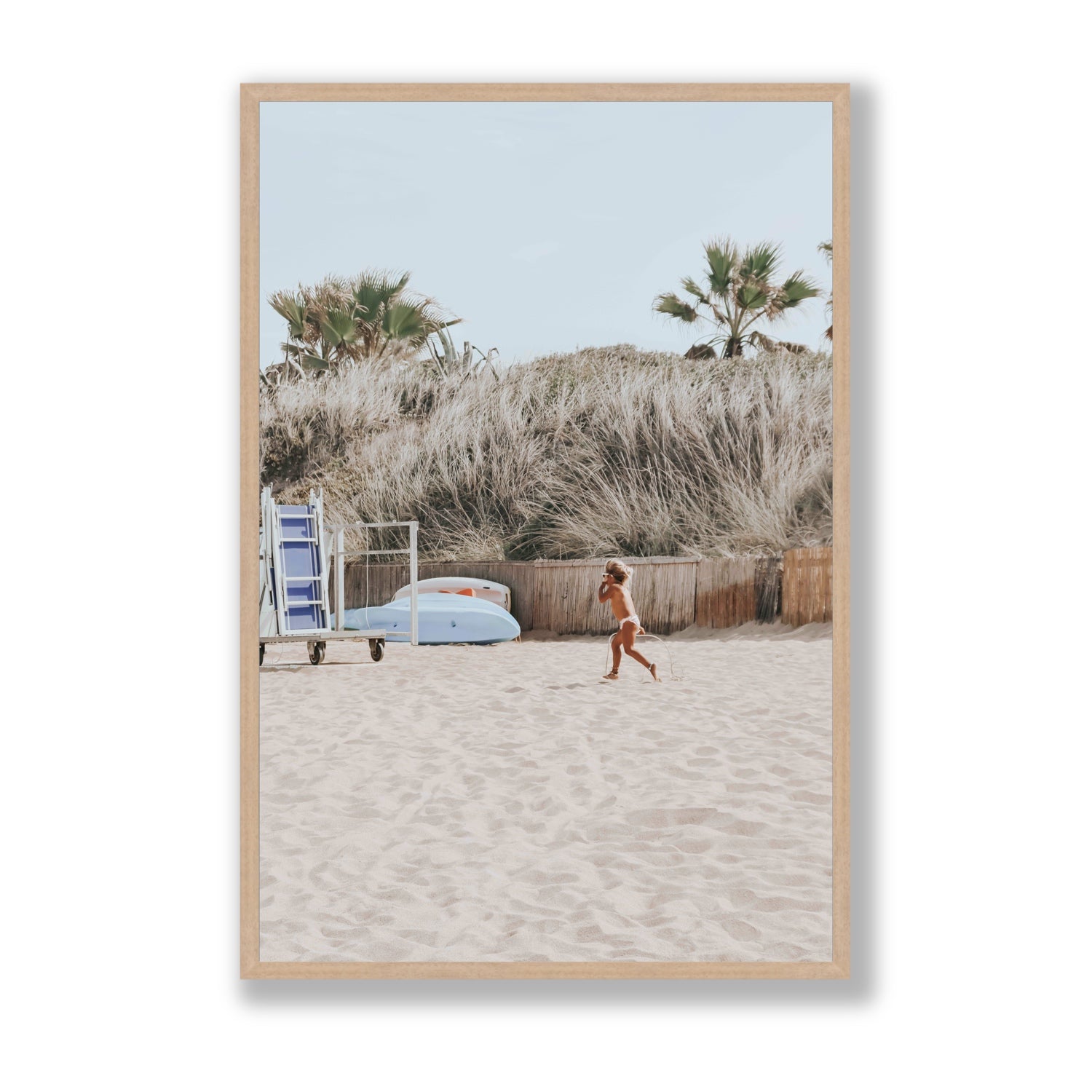 Little Explorer fine art print, Puglia, Italy, Statement, Natural Oak Frame · Full Bleed, Fine Art Print