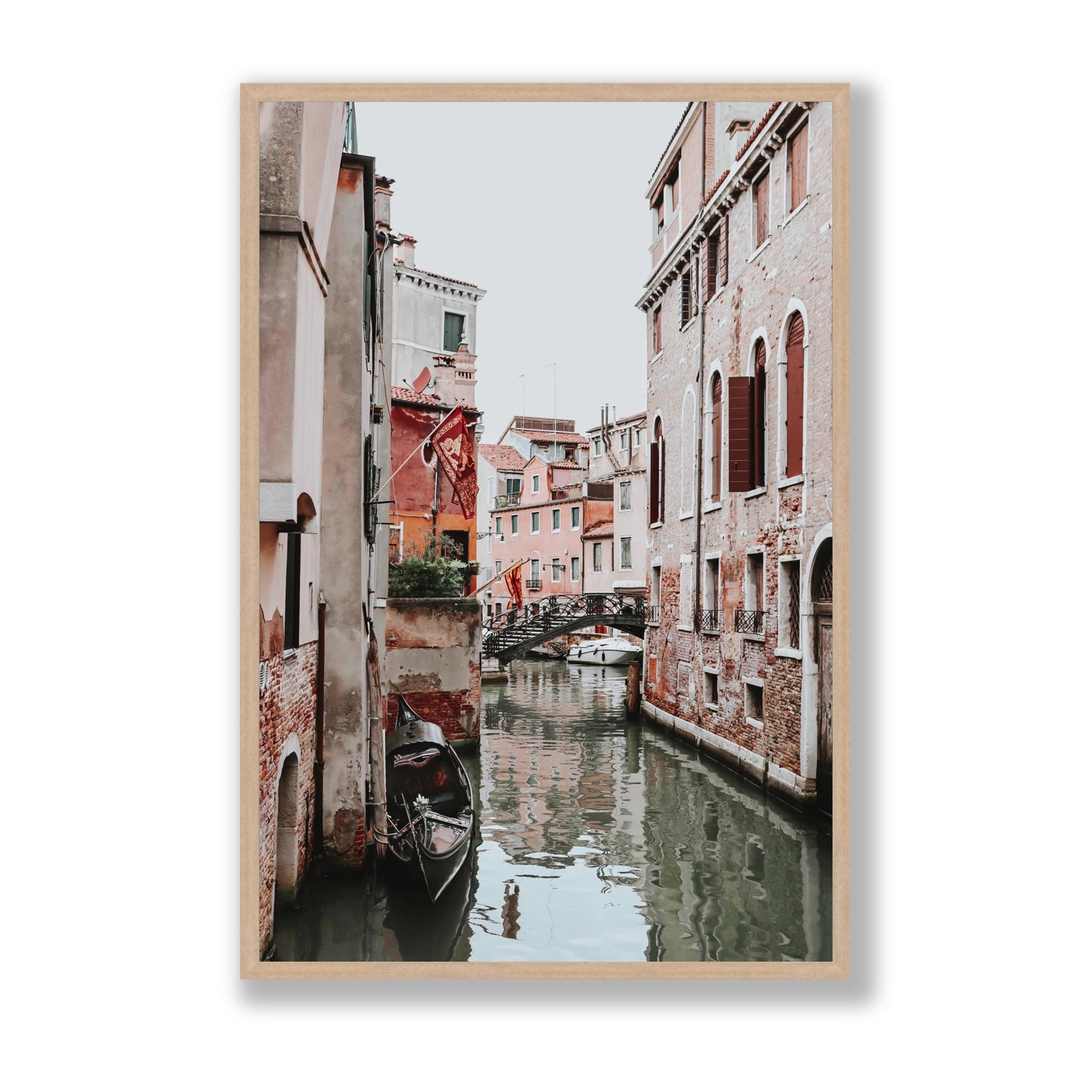 Laguna Veneta Venice Italian wall art Statement full-bleed fine art print in natural oak frame