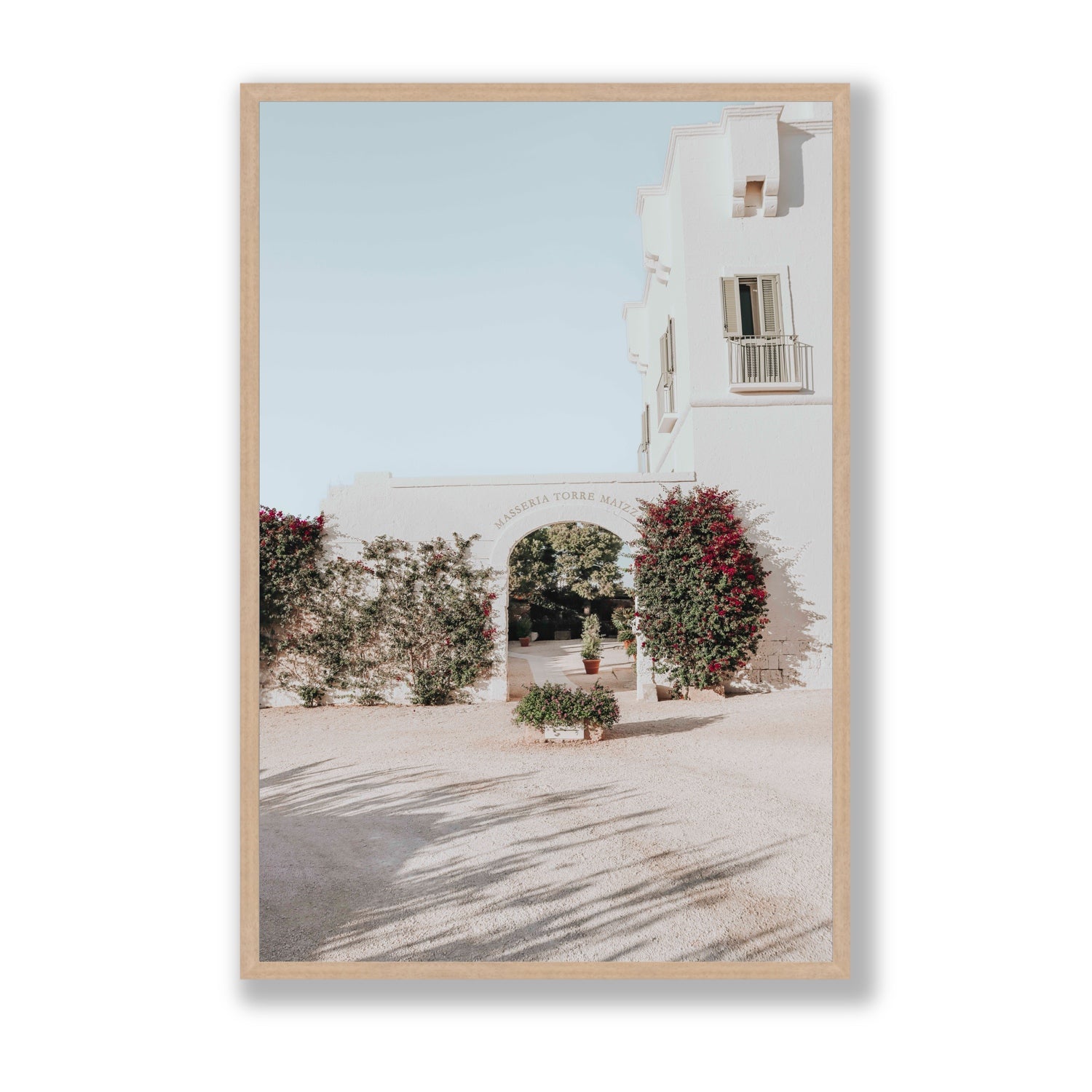 Villa Retreat fine art print, Puglia, Italy, Statement, Natural Oak Frame · Full Bleed, Fine Art Print