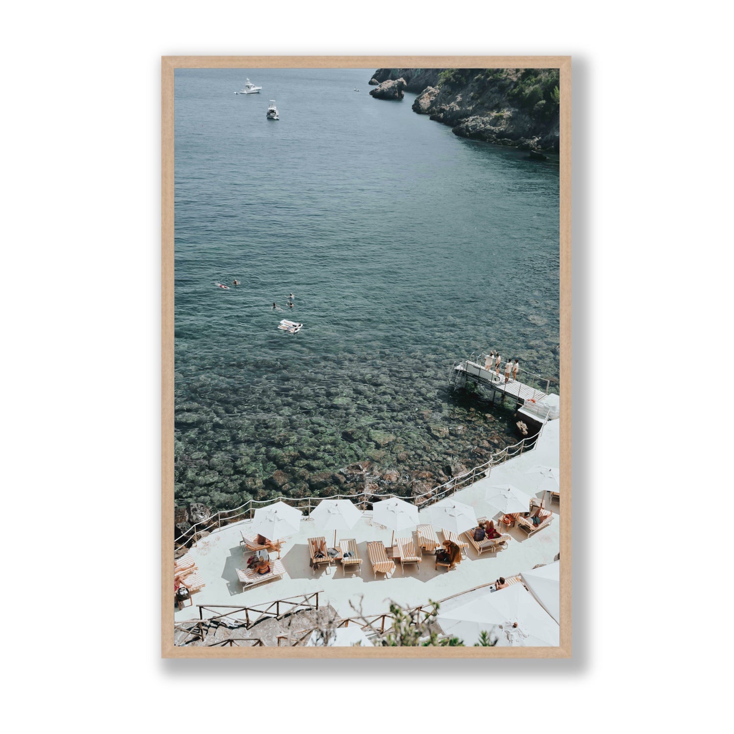 Until The Sun Goes Down Tuscany Italian decor wall art Statement full-bleed fine art print in natural oak frame
