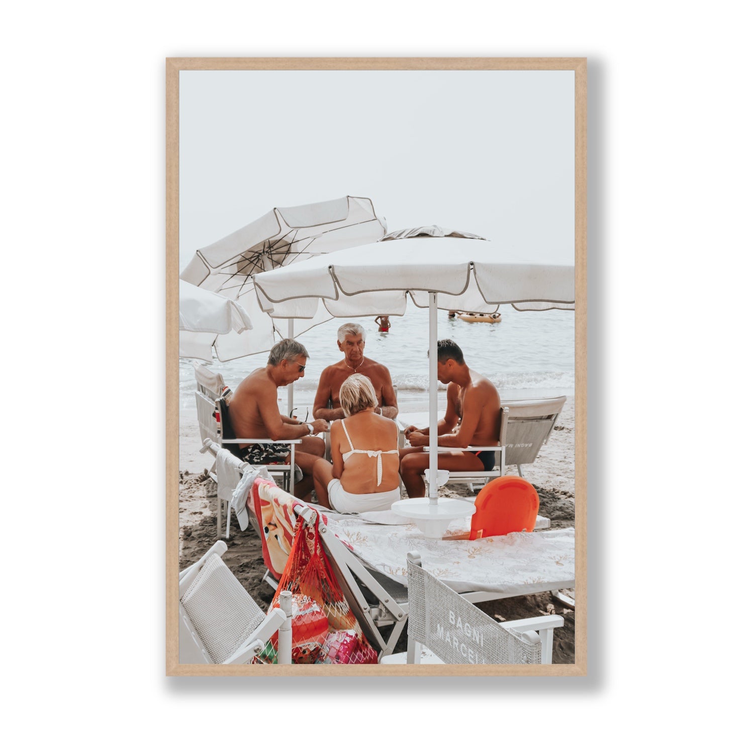 Luck Of The Draw fine art print, Alassio, Italy, Statement, Natural Oak Frame · Full Bleed, Fine Art Print