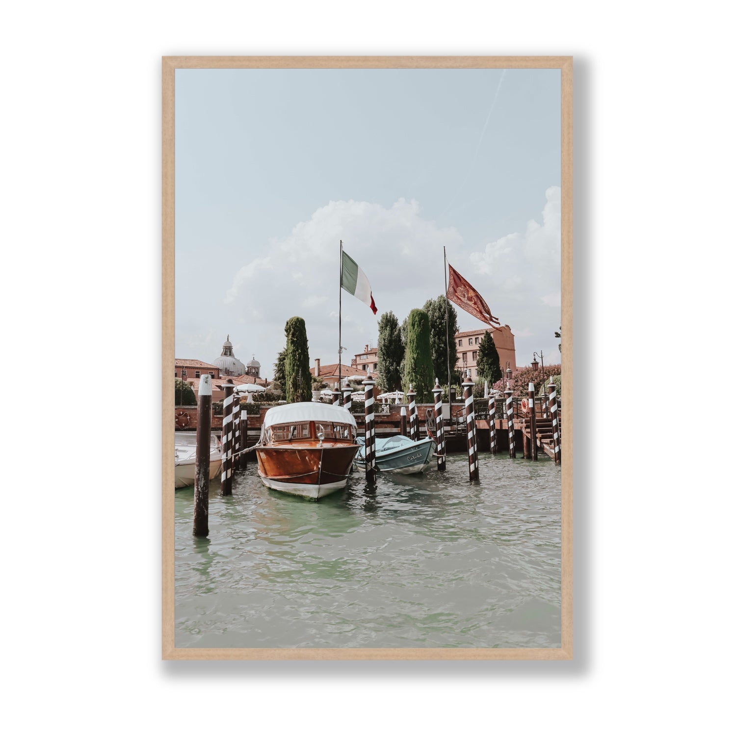 Cipriani Venice wall art Statement full-bleed fine art print in natural oak frame
