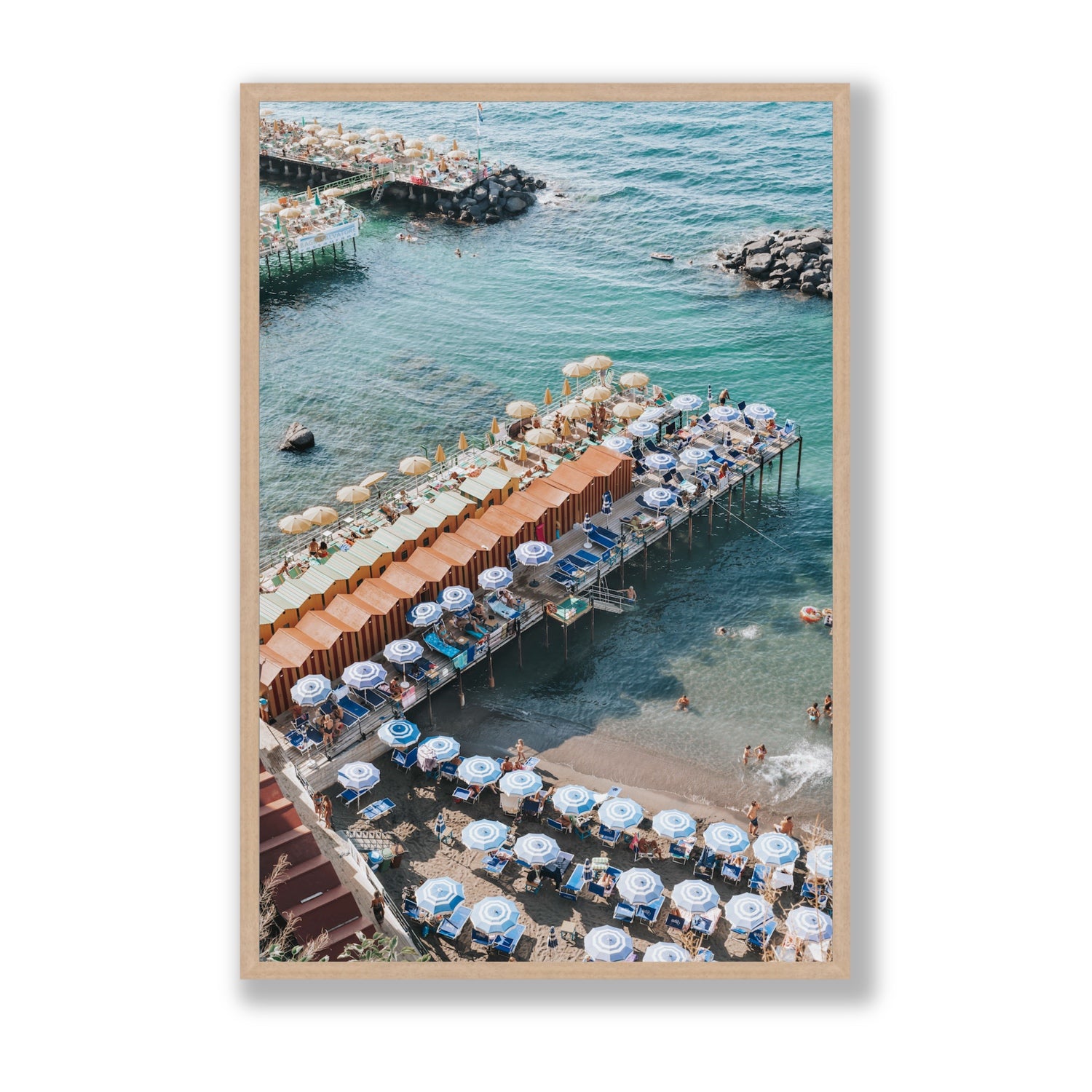 Ocean Fantasy fine art print, Sorrento, Italy, Statement, Natural Oak Frame · Full Bleed, Fine Art Print