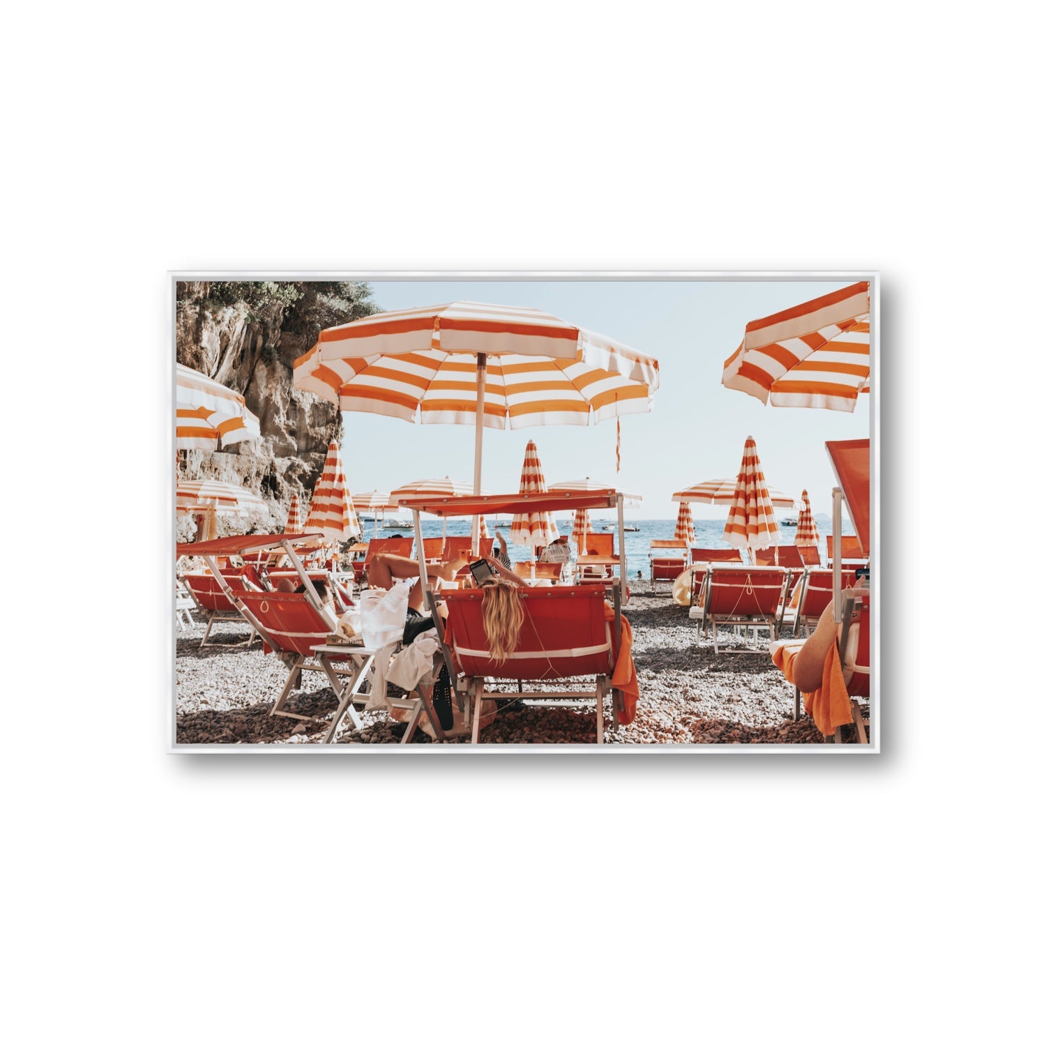 Digital Dreamer fine art print, Positano, Italy, Giant, White Float Frame, Fine Art Canvas