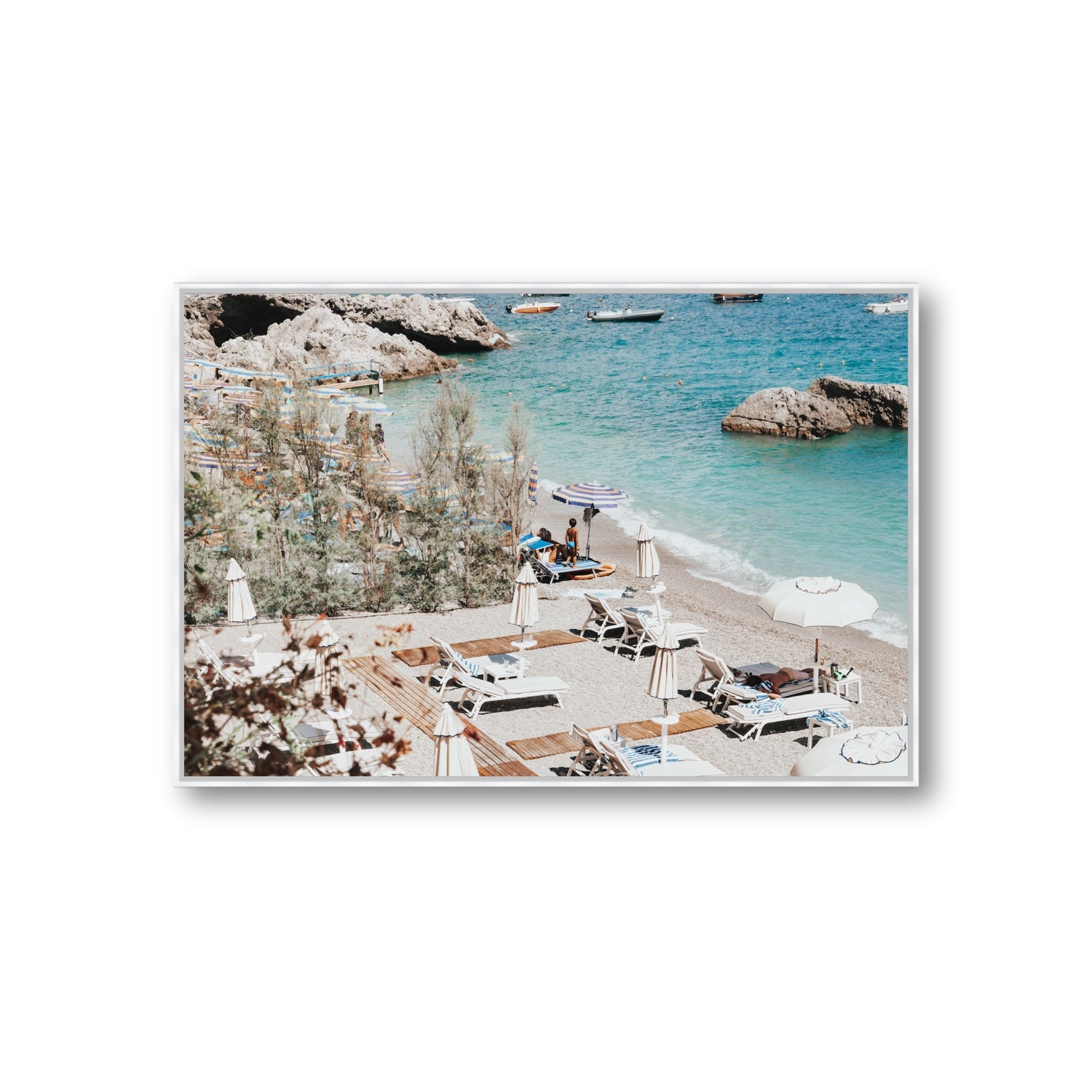 Life Could Be A Dream Amalfi wall art Giant fine art canvas in white float frame