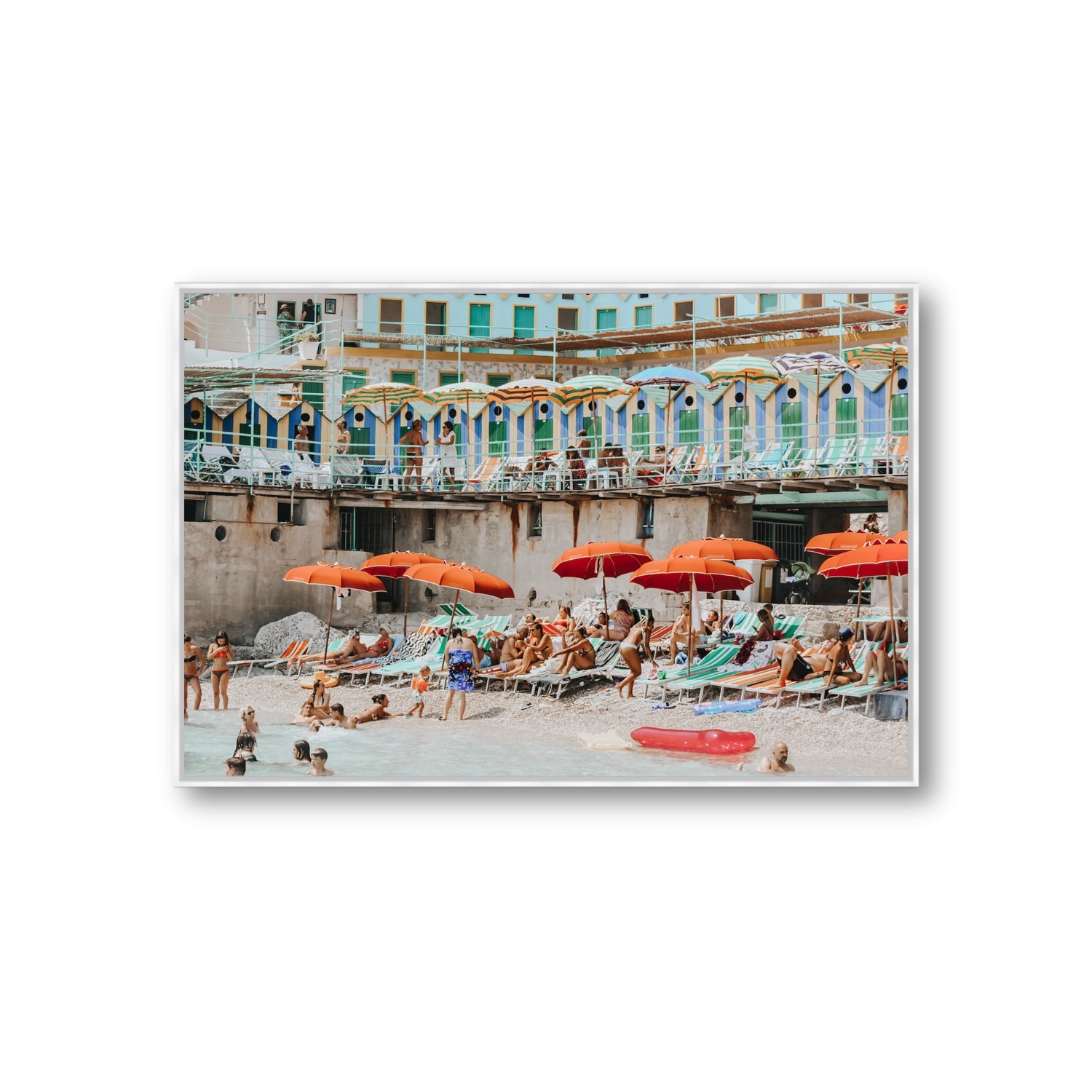 Umbrella Fiesta fine art print, Capri, Italy, Giant, White Float Frame, Fine Art Canvas