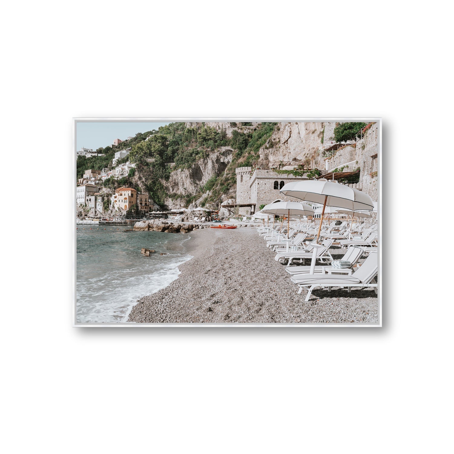 Borgo Santandrea fine art print, Amalfi, Italy, Giant, White Float Frame, Fine Art Canvas
