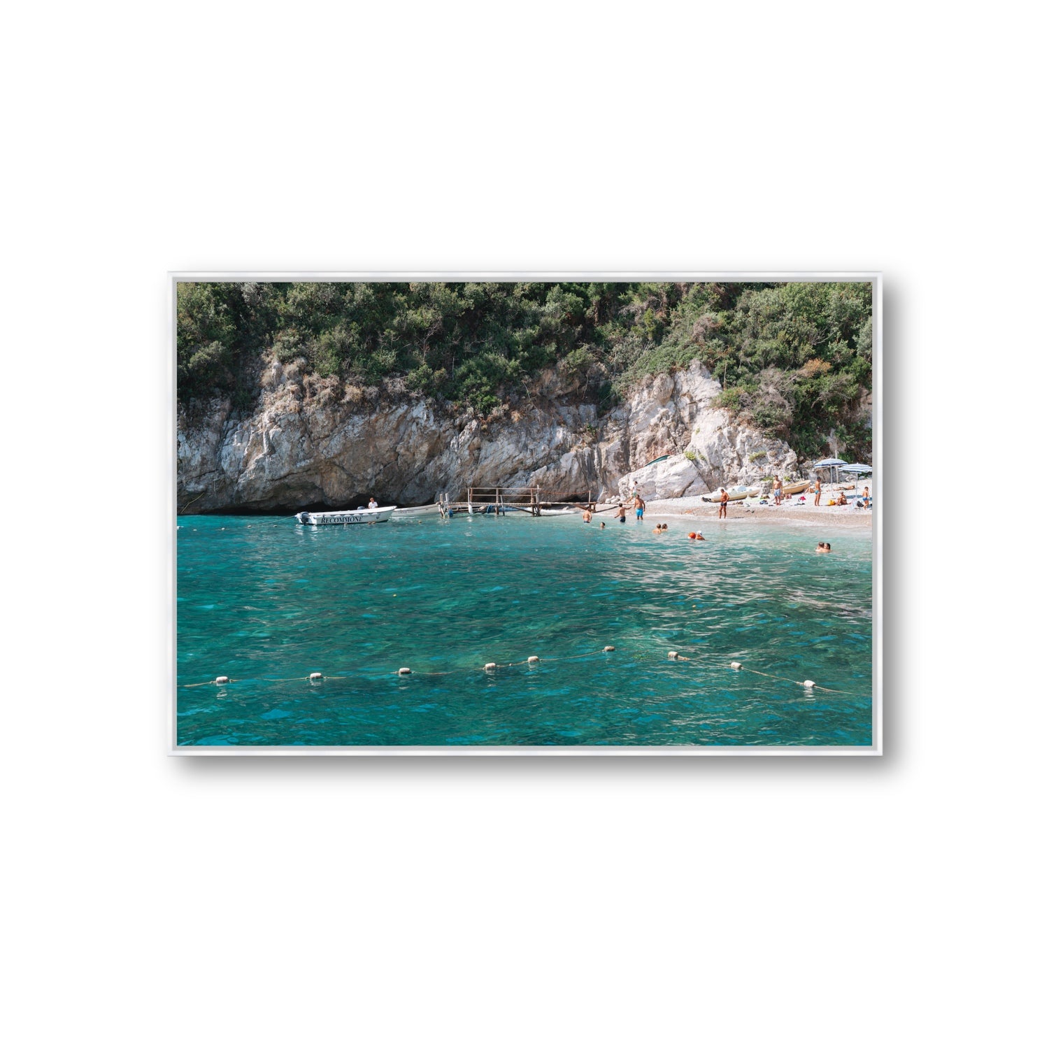 Azure Abyss Nerano wall art Giant fine art canvas in white float frame