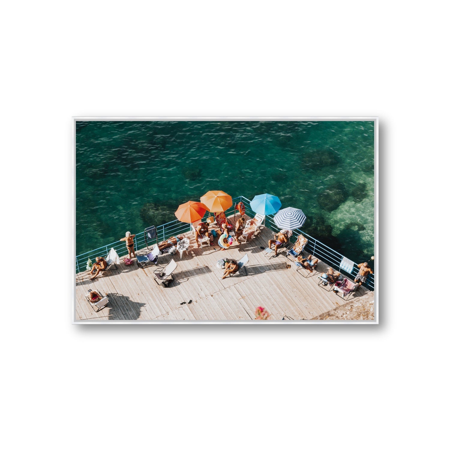 Il Dolce Far Niente Sorrento coastal wall art Giant fine art canvas in white float frame