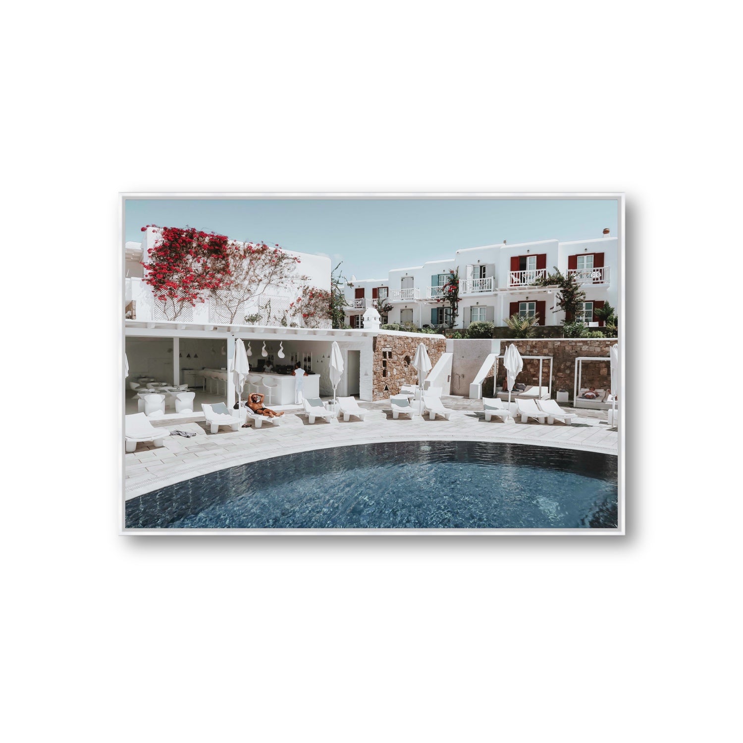 Got The First Lounge fine art print, Mykonos, Greece, Giant, White Float Frame, Fine Art Canvas