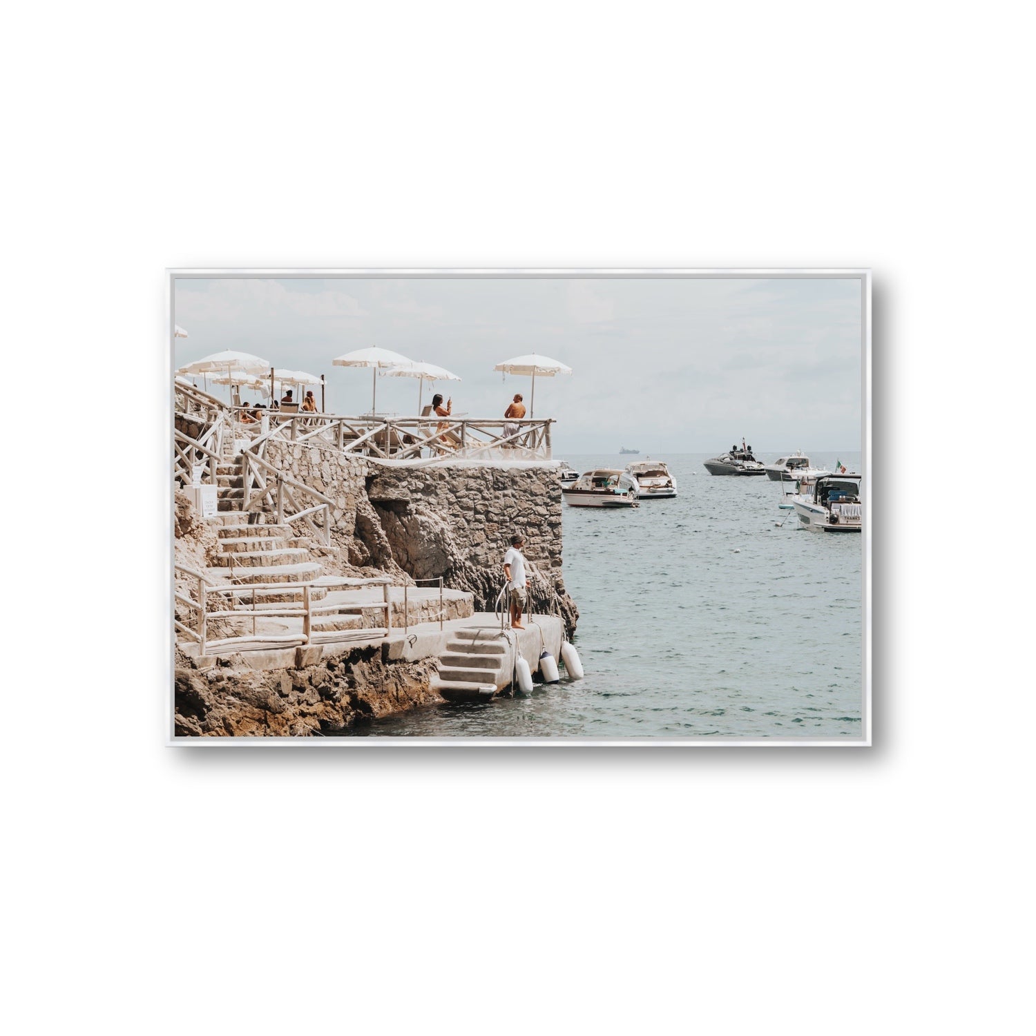 Conca Del Sogno fine art print, Nerano, Italy, Giant, White Float Frame, Fine Art Canvas