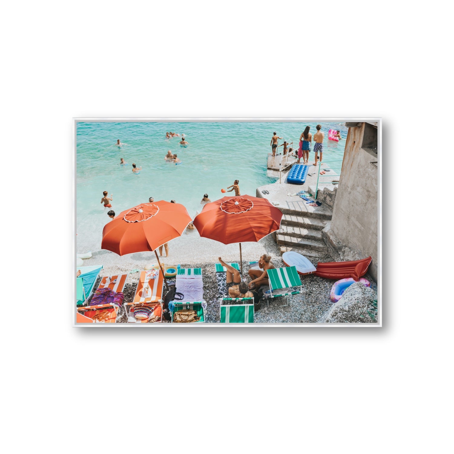 Water Wonderland fine art print, Capri, Italy, Giant, White Float Frame, Fine Art Canvas