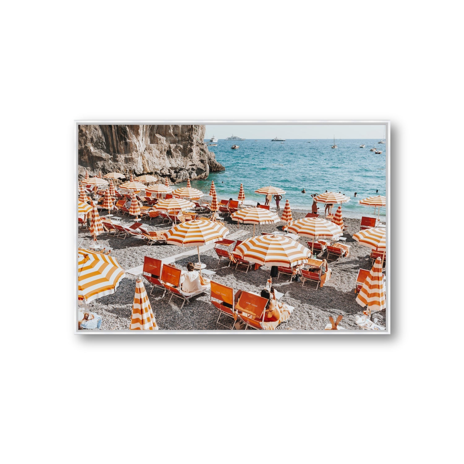 Mango Sorbet fine art print, Positano, Italy, Giant, White Float Frame, Fine Art Canvas