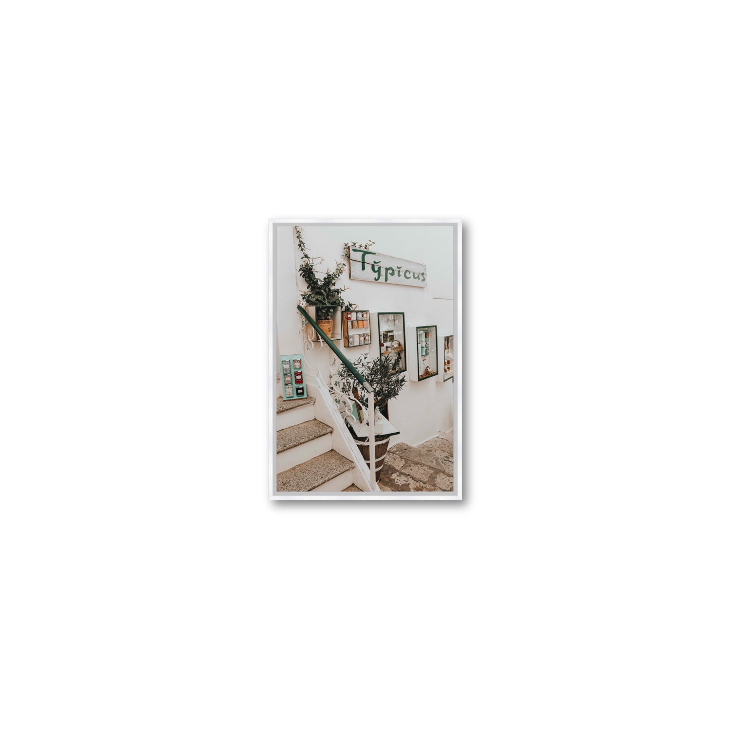 Il Negozio Puglia Ostuni wall art Small fine art canvas in white float frame