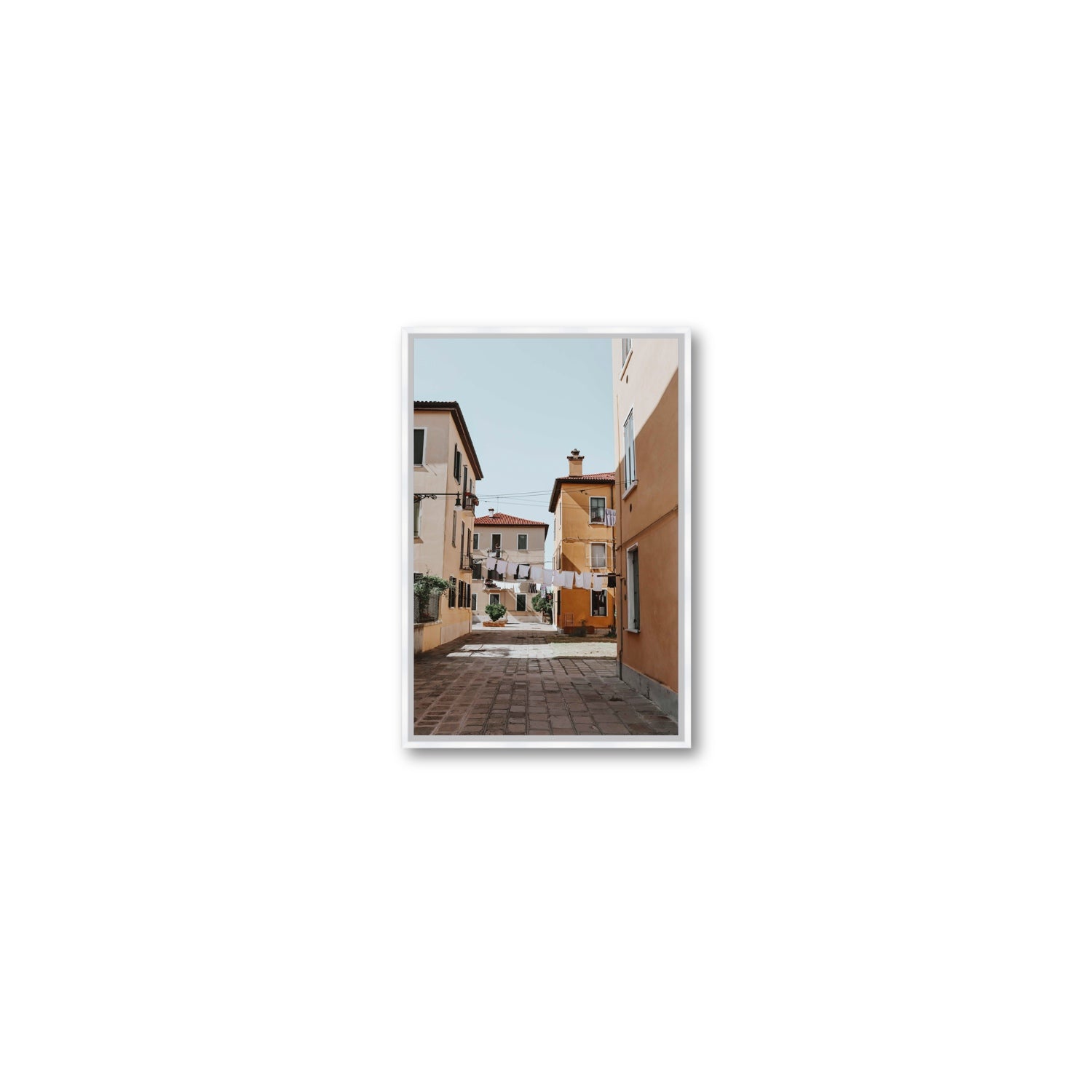 Terraferma Venice Italian wall art Small fine art canvas in white float frame