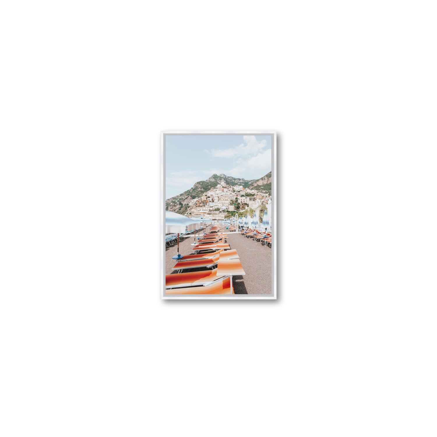 A Symphony of Colours fine art print, Positano, Italy, Small, White Float Frame, Fine Art Canvas