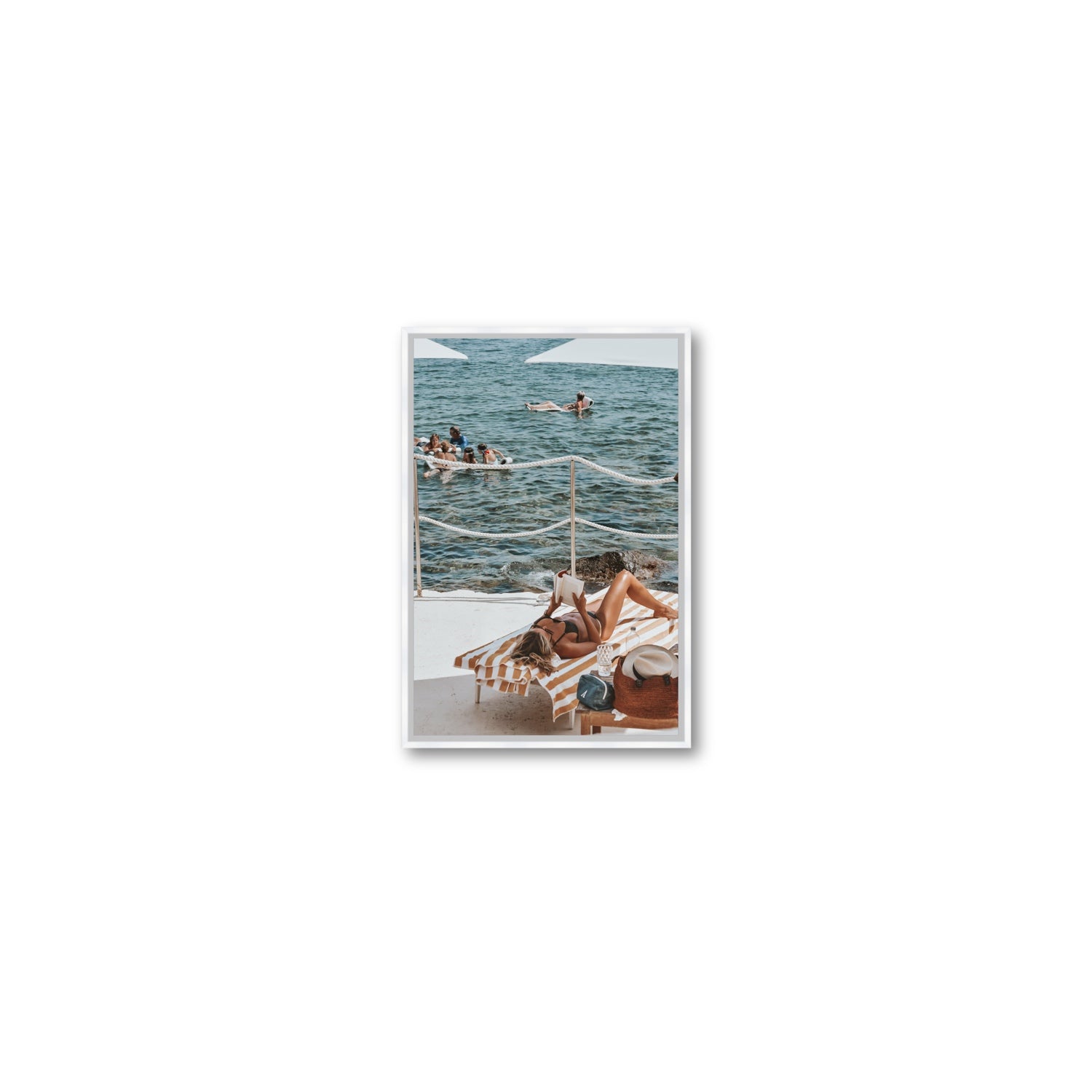 Cloud Nine Tuscany Italian decor wall art Small fine art canvas in white float frame