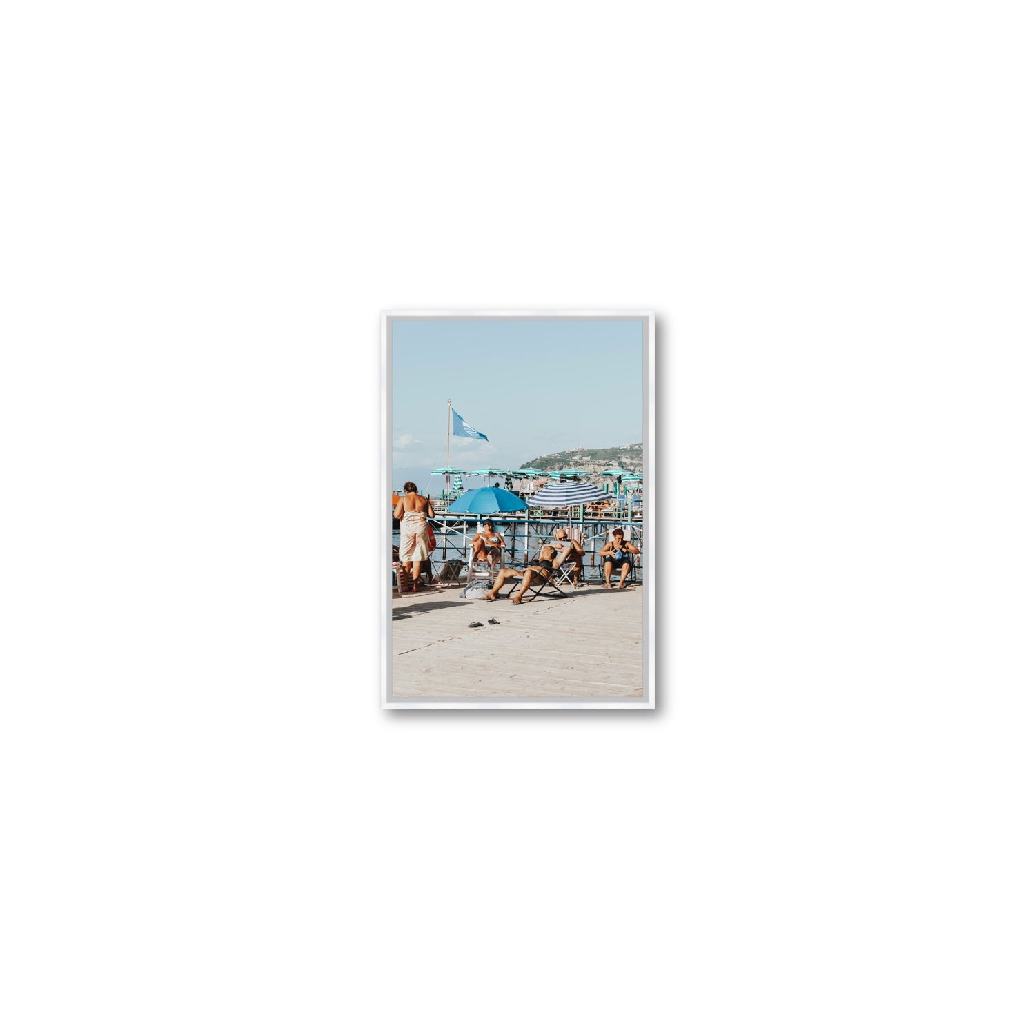The Golden Years Sorrento Italian wall art Small fine art canvas in white float frame