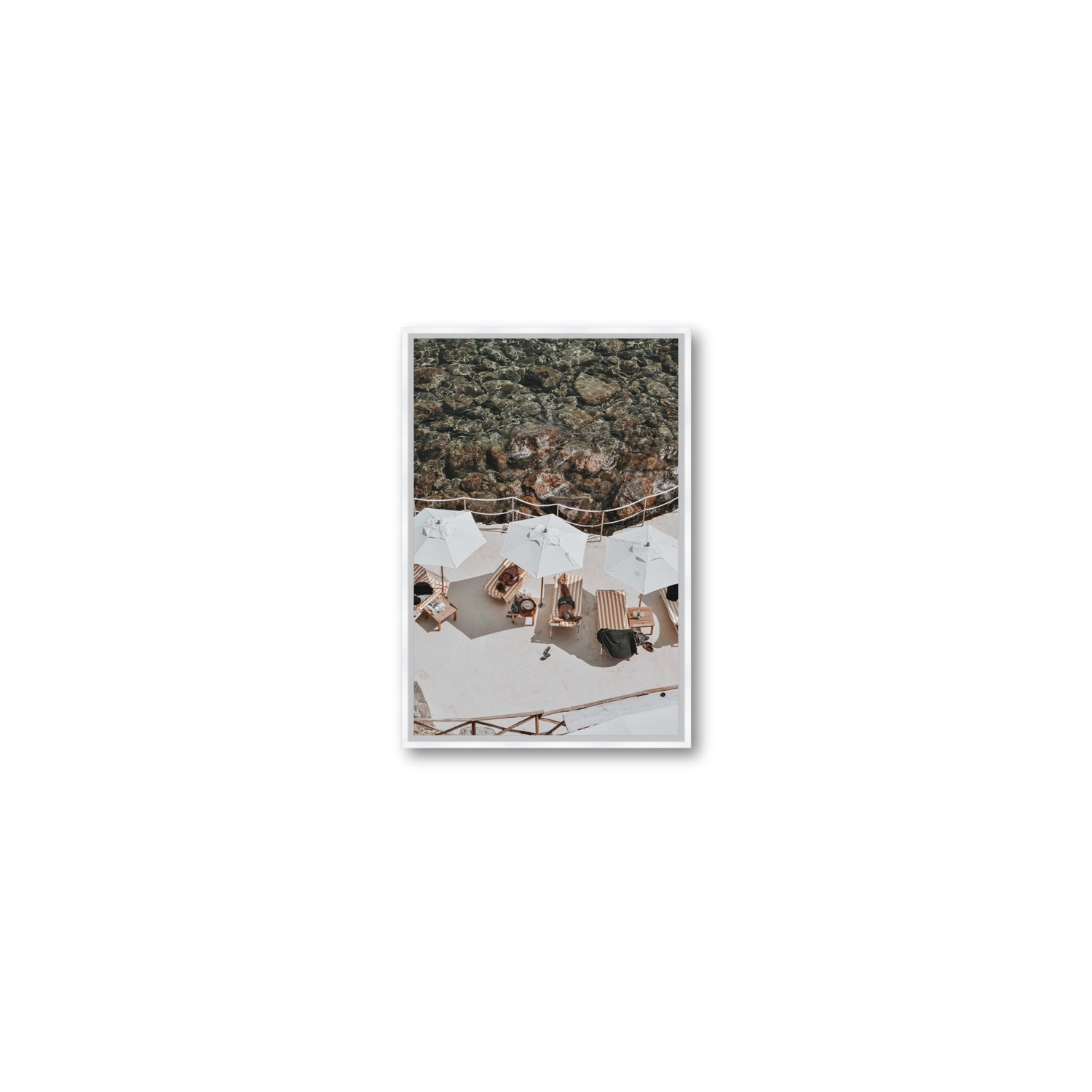 When Harry Met Sally Tuscany coastal wall art Small fine art canvas in white float frame