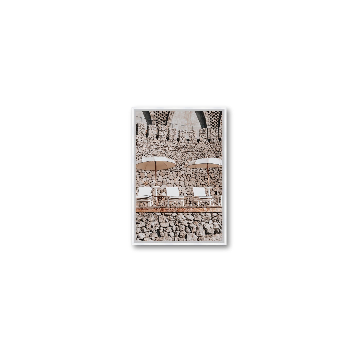 Pietra Amalfitana fine art print, Amalfi, Italy, luxury escapes artwork, Small, White Float Frame, Fine Art Canvas