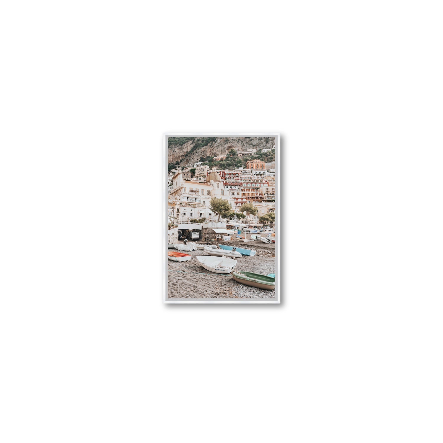 A Memory To Treasure fine art print, Positano, Italy, Small, White Float Frame, Fine Art Canvas