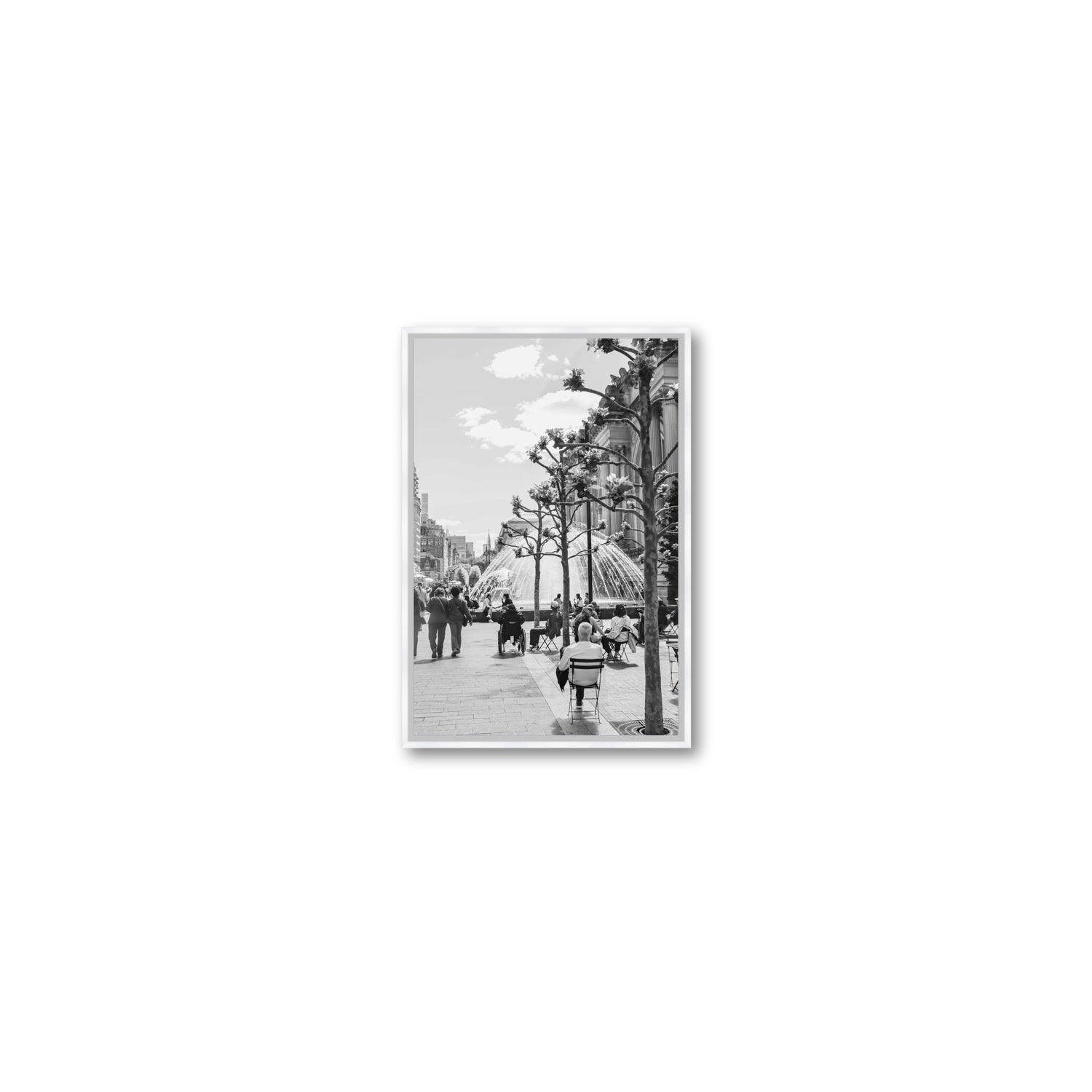 Luminary Noir New York NYC Black & White wall art Small fine art canvas in white float frame