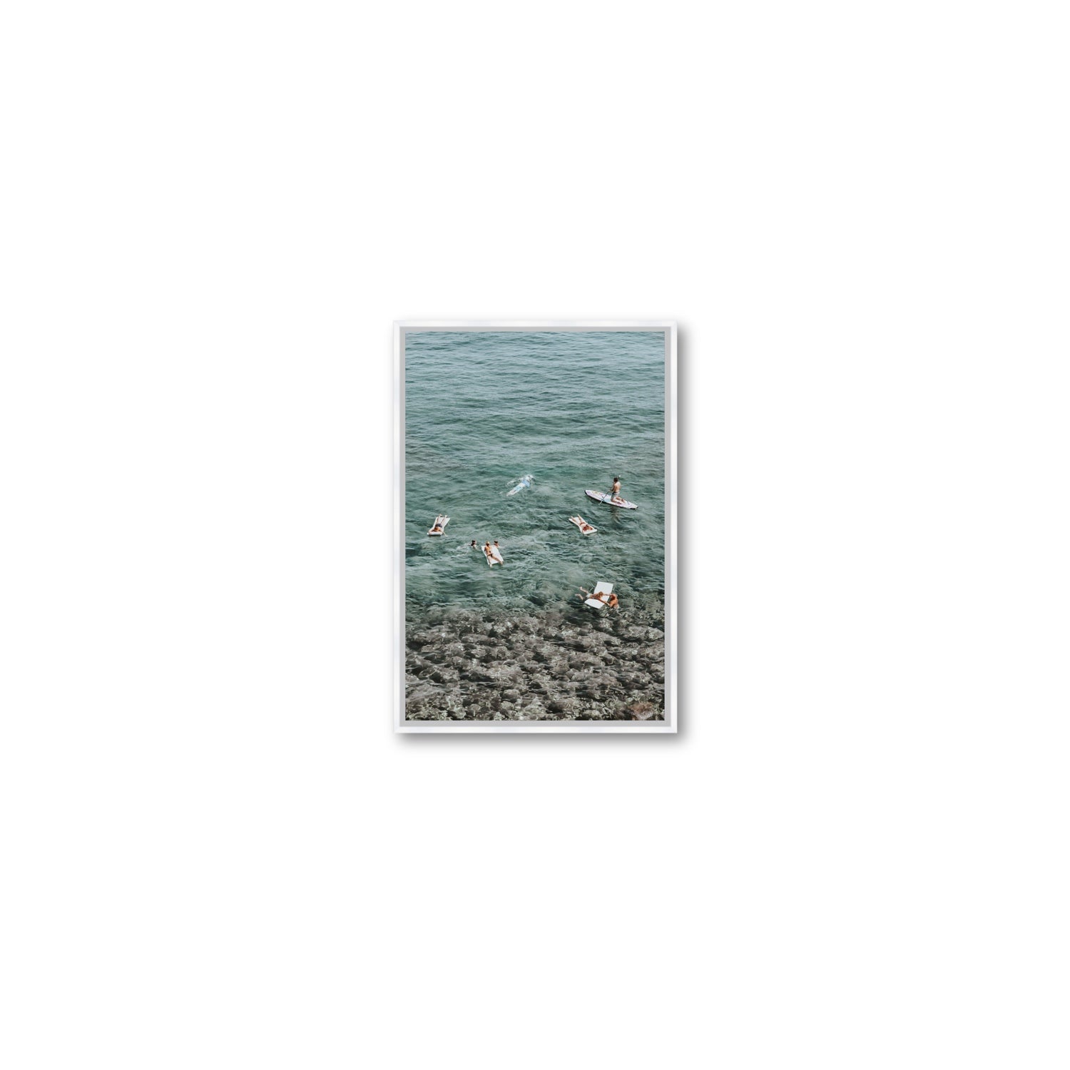 The Big Chill Tuscany coastal Italian wall art Small fine art canvas in white float frame