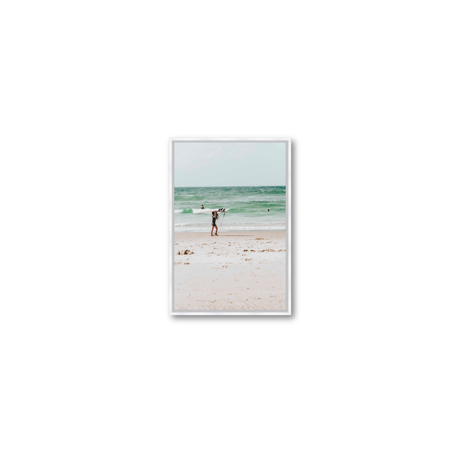 Grommet Byron Bay Surf coastal wall art Small fine art canvas in white float frame