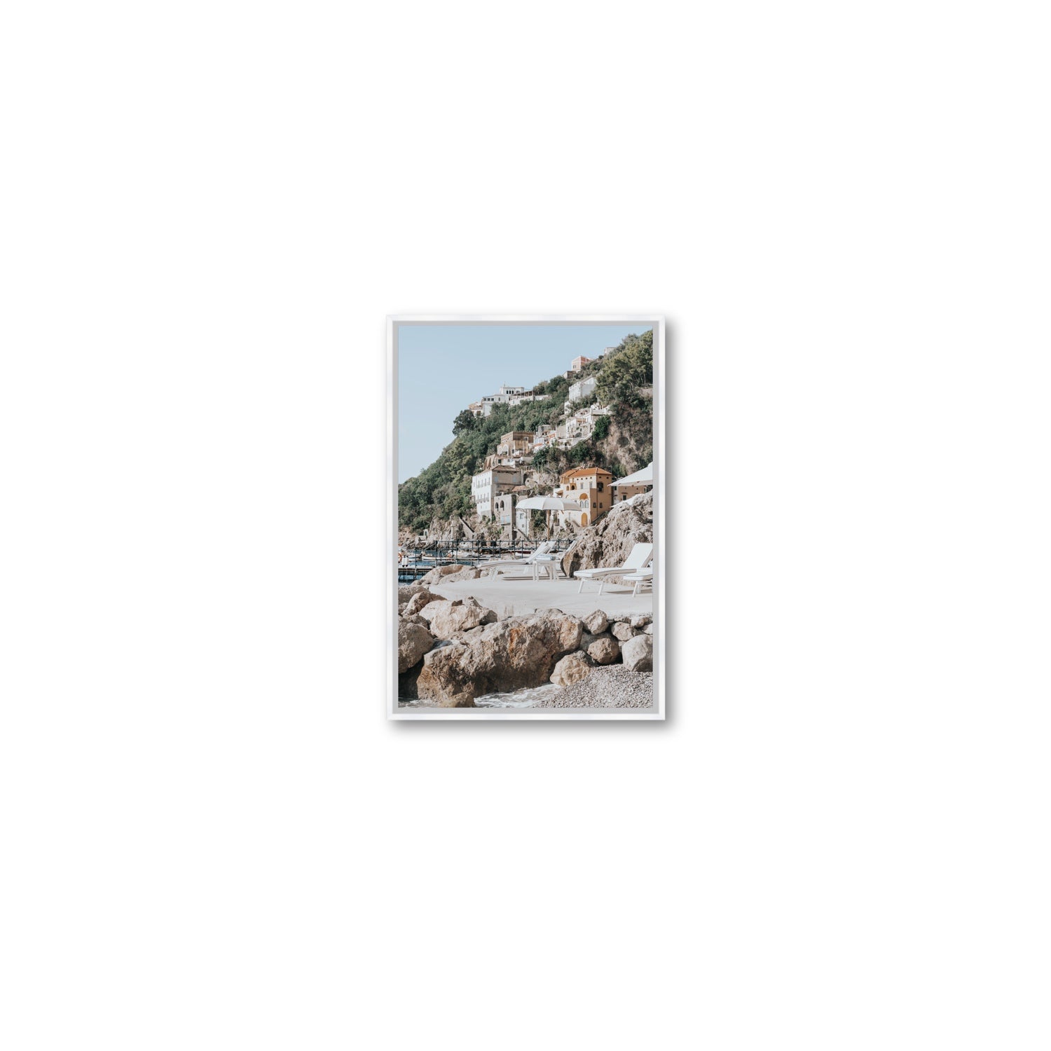 Dolce Coast Amalfi travel photography wall art small fine art canvas in white float frame