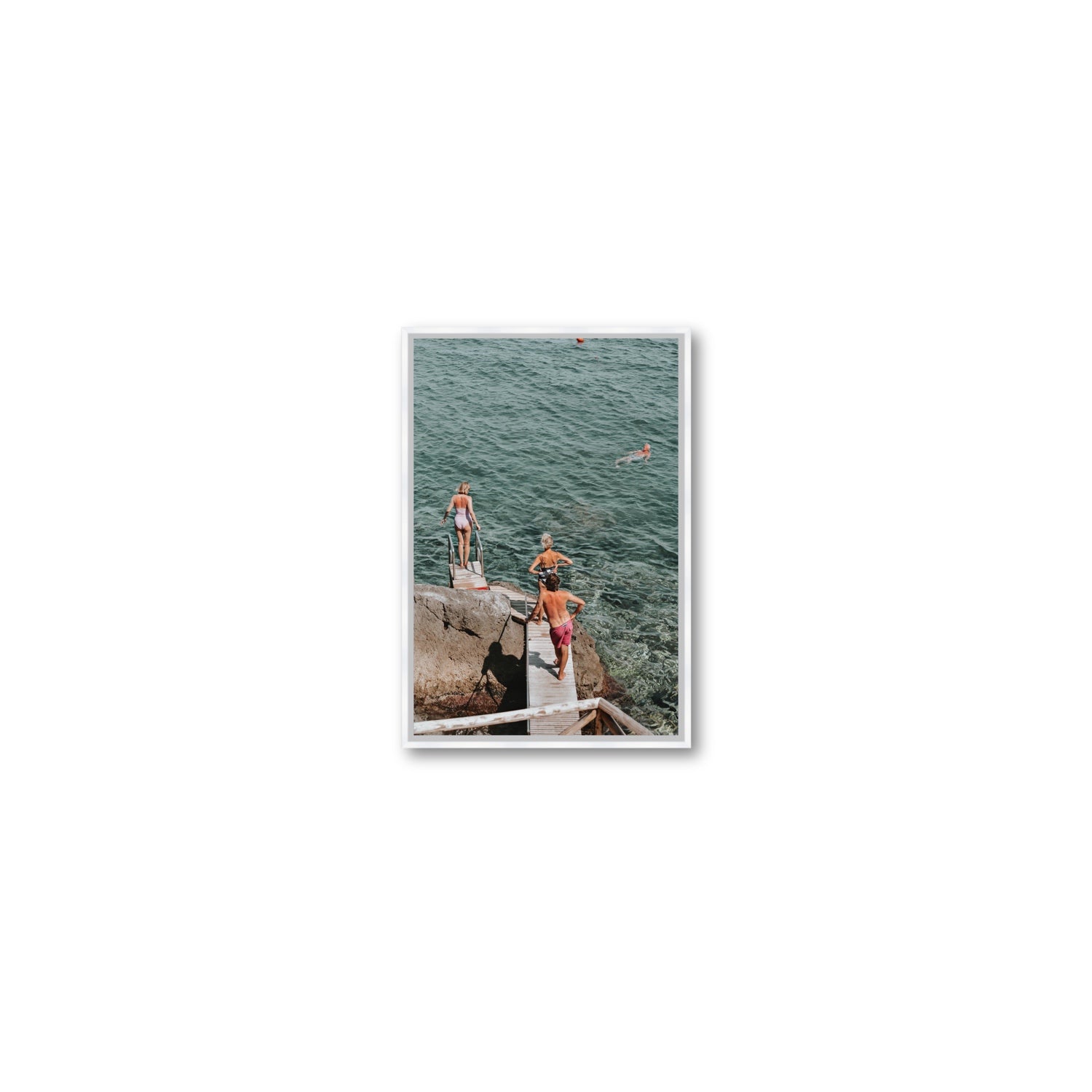 Freewheeling Spirit Tuscany coastal Italian wall art Small fine art canvas in white float frame