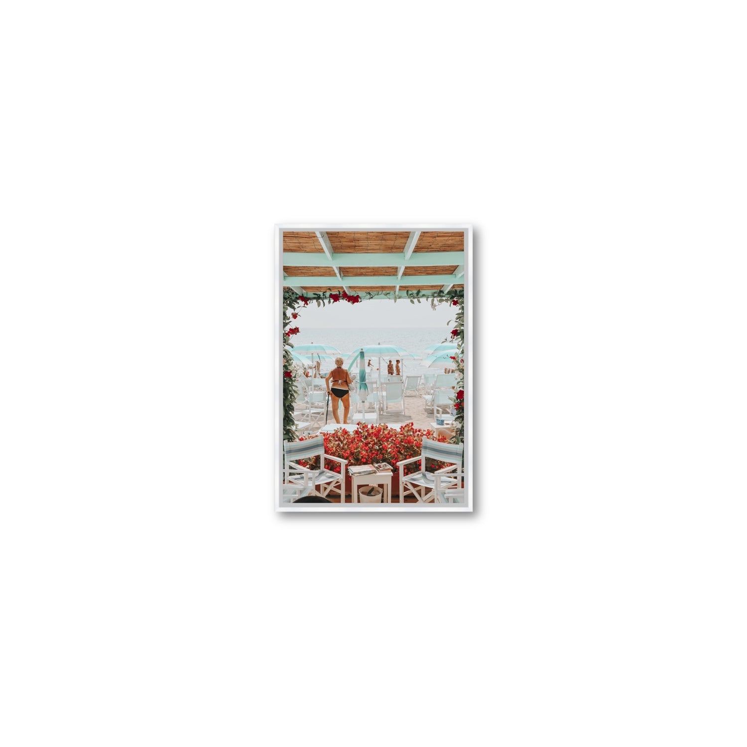 Nonna's Italian Escape Alassio Italian wall art Small fine art canvas in white float frame