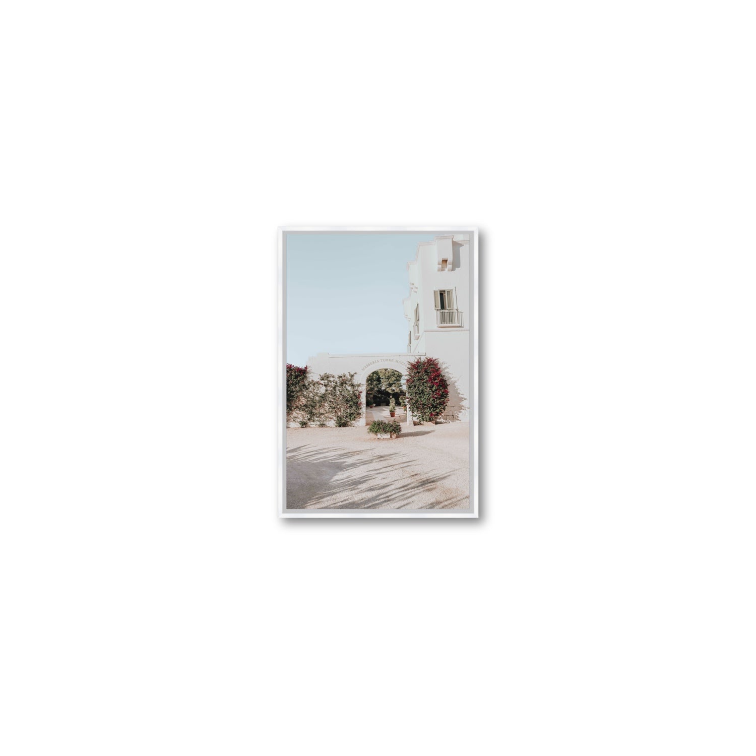 Villa Retreat fine art print, Puglia, Italy, Small, White Float Frame, Fine Art Canvas