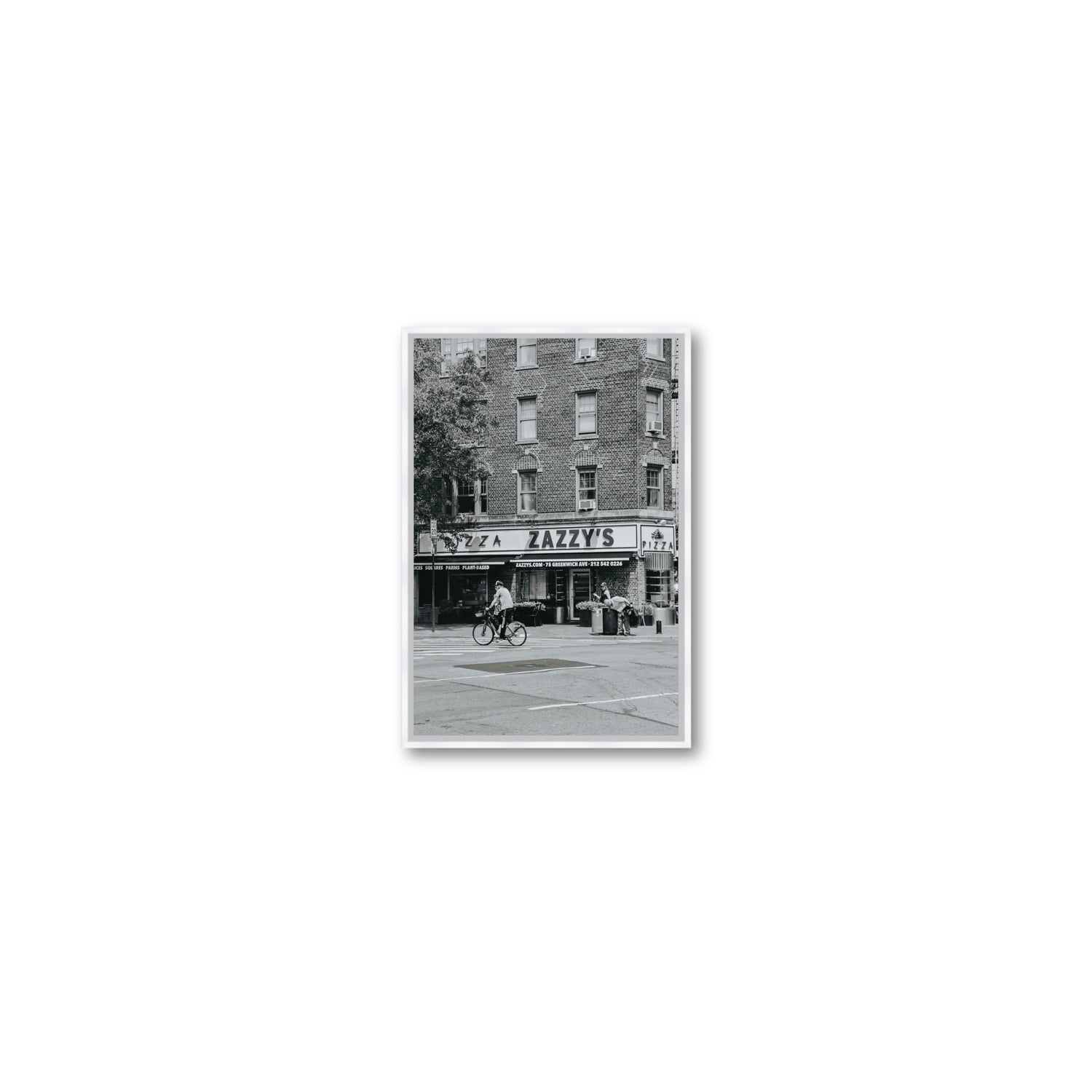 Zazzy's New York NYC Black & White wall art Small fine art canvas in white float frame